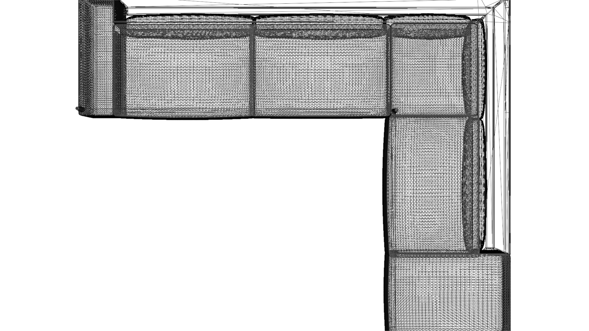 Detailed 3D Model Left Corner Sofa for Interior Design Low-poly 3D model_21