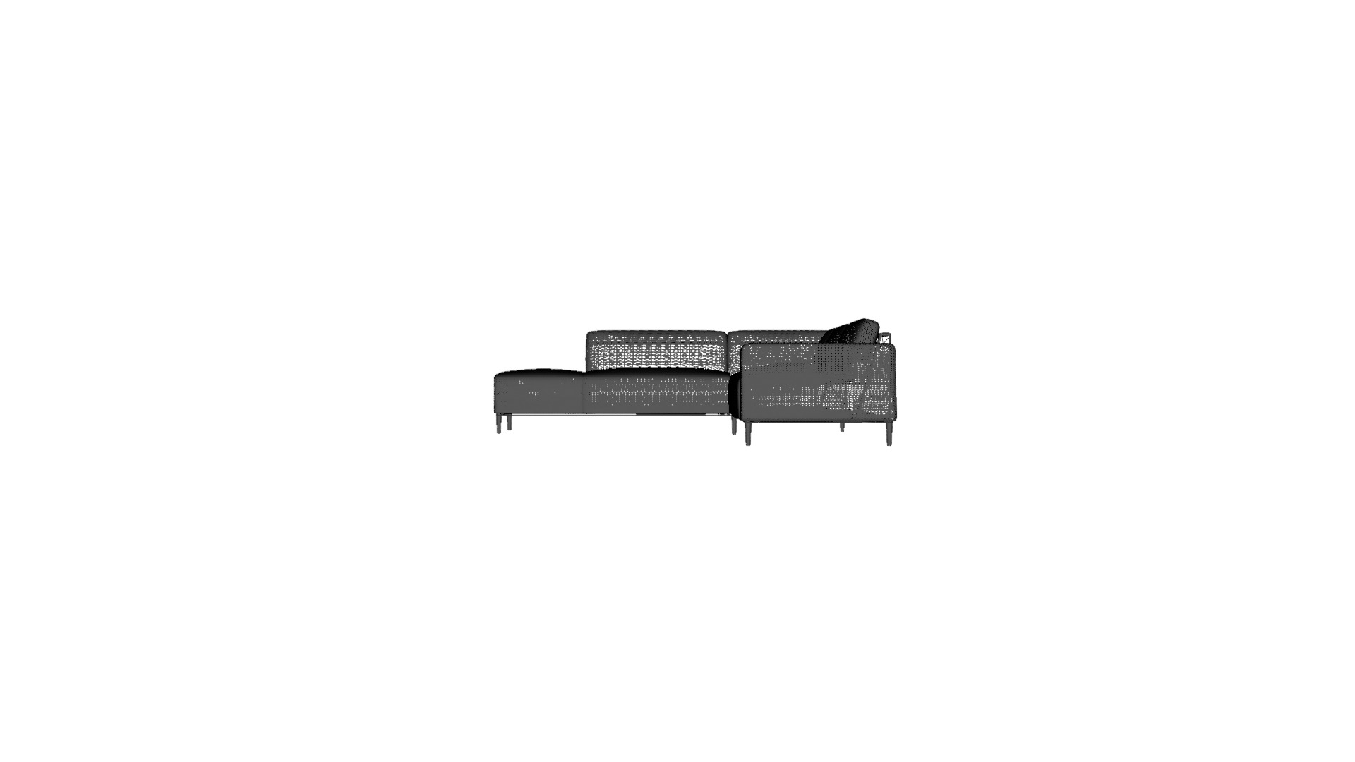 Detailed 3D Model Left Corner Sofa for Interior Design Low-poly 3D model_15