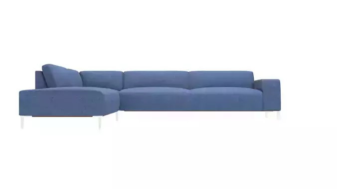 Detailed 3D Model Left Corner Sofa for Interior Design Low-poly 3D model