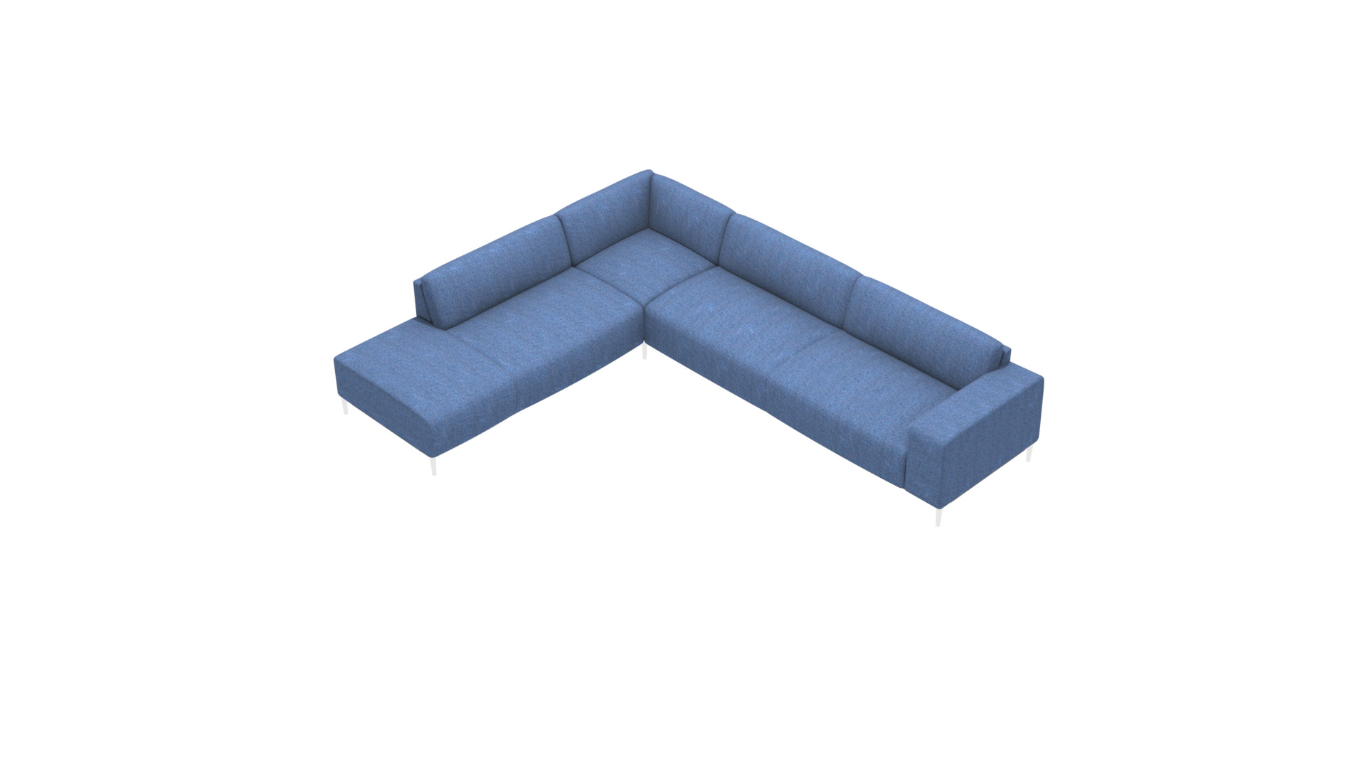 Detailed 3D Model Left Corner Sofa for Interior Design Low-poly 3D model_24