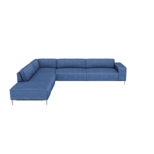 Detailed 3D Model Left Corner Sofa for Interior Design Low-poly 3D model_28