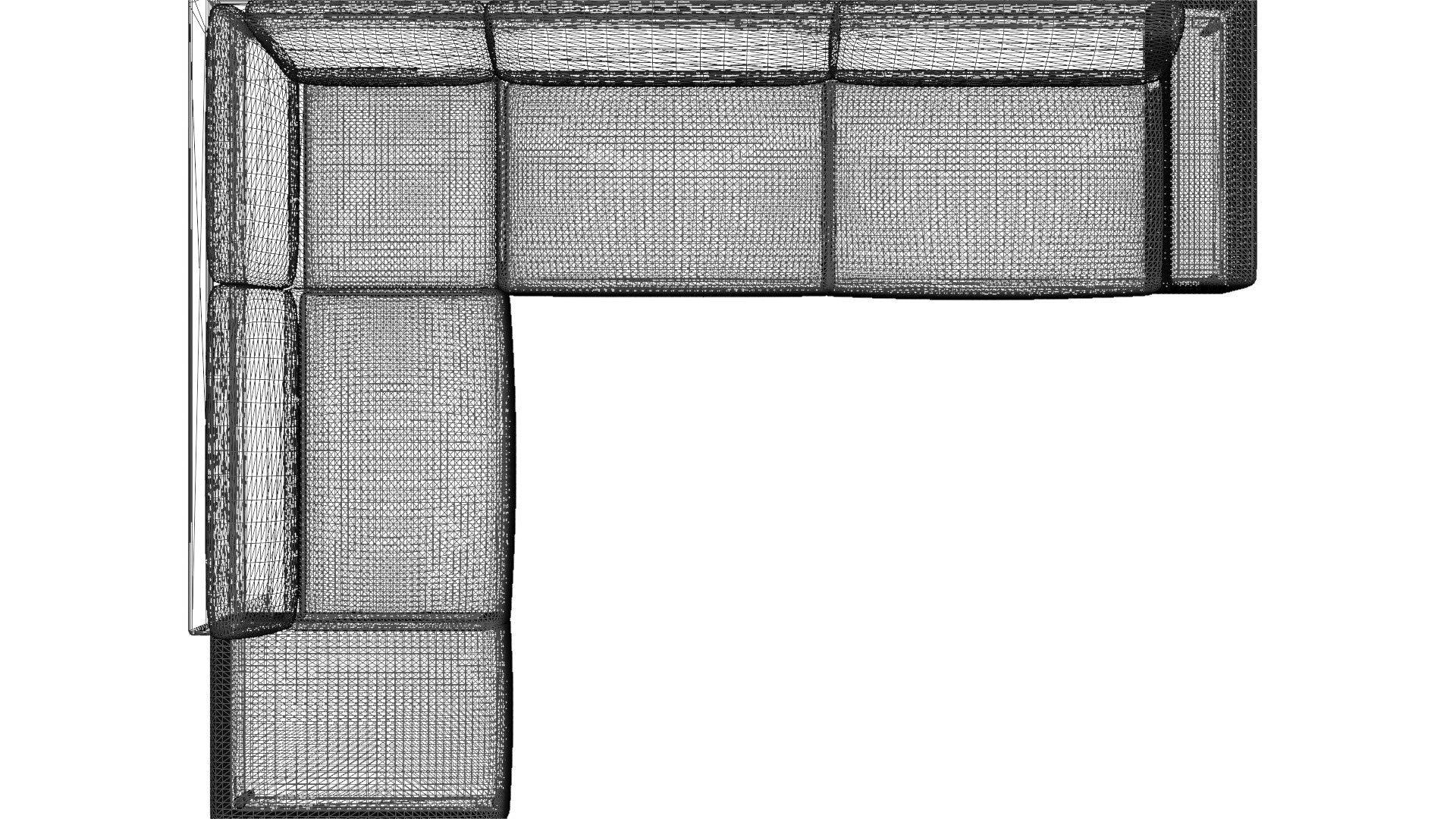 Detailed 3D Model Left Corner Sofa for Interior Design Low-poly 3D model_17