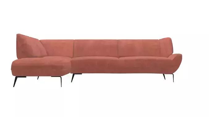 Modern Left Corner Sofa 3D Model for Living Room