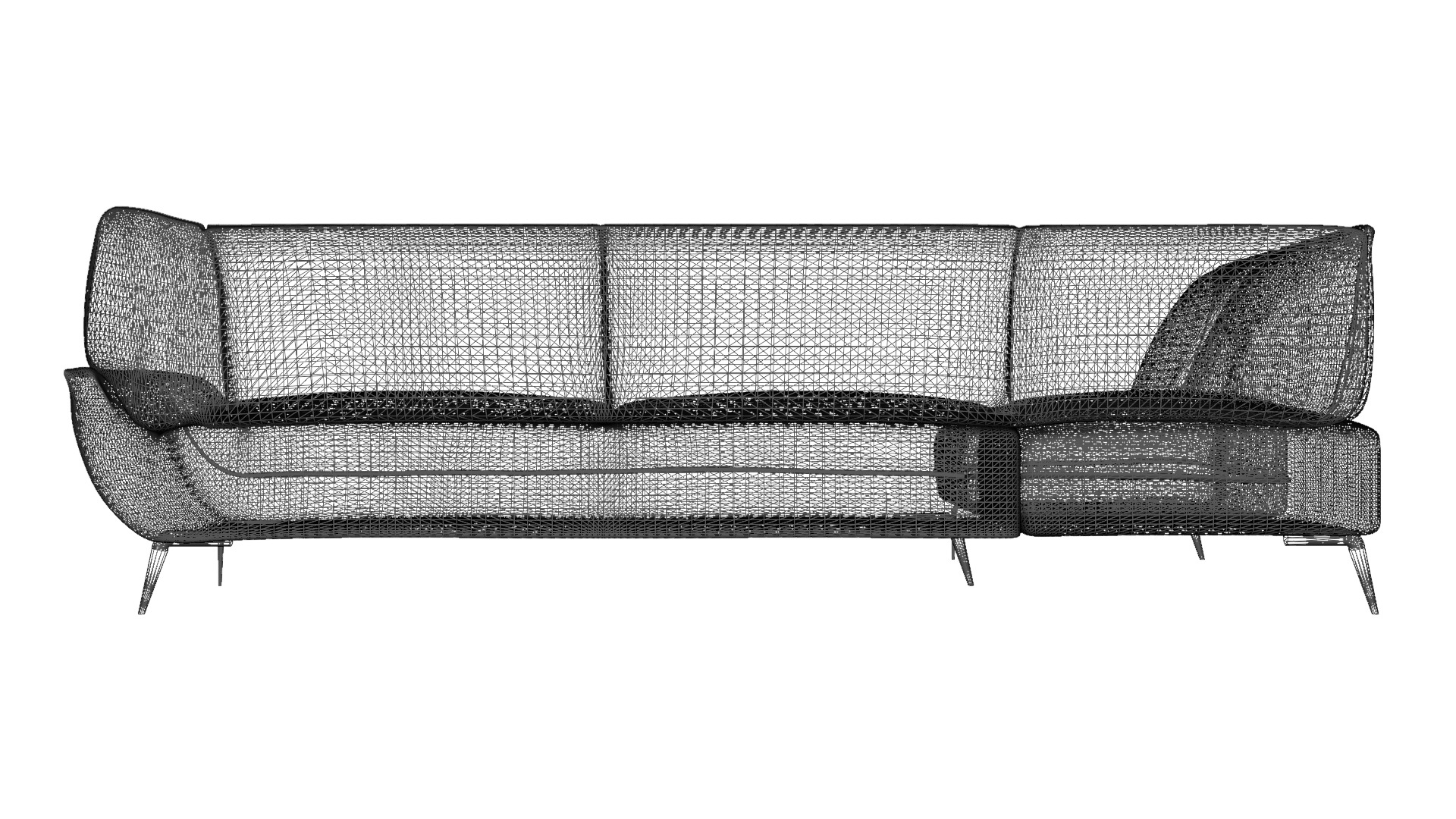 L-Shaped Modern Corner Sofa 3D Model Low-poly 3D model_5