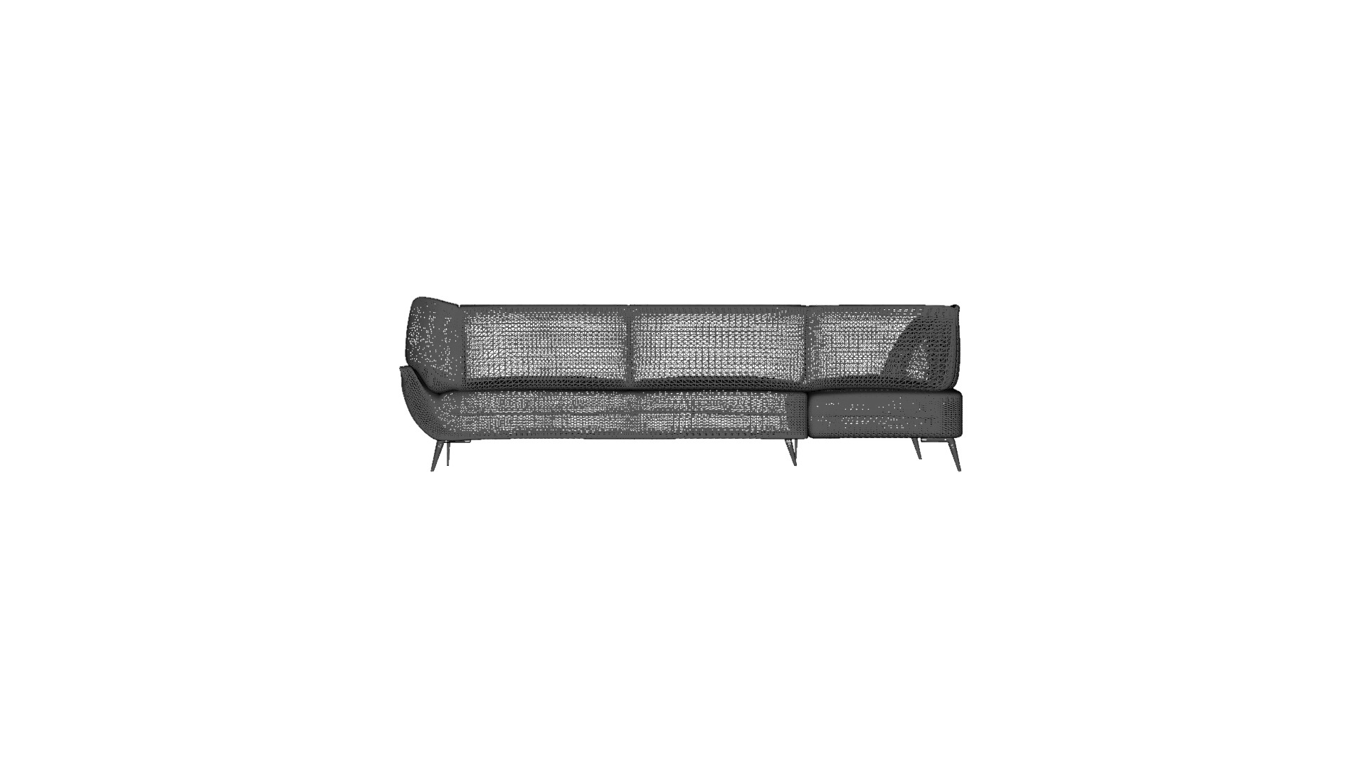L-Shaped Modern Corner Sofa 3D Model Low-poly 3D model_7