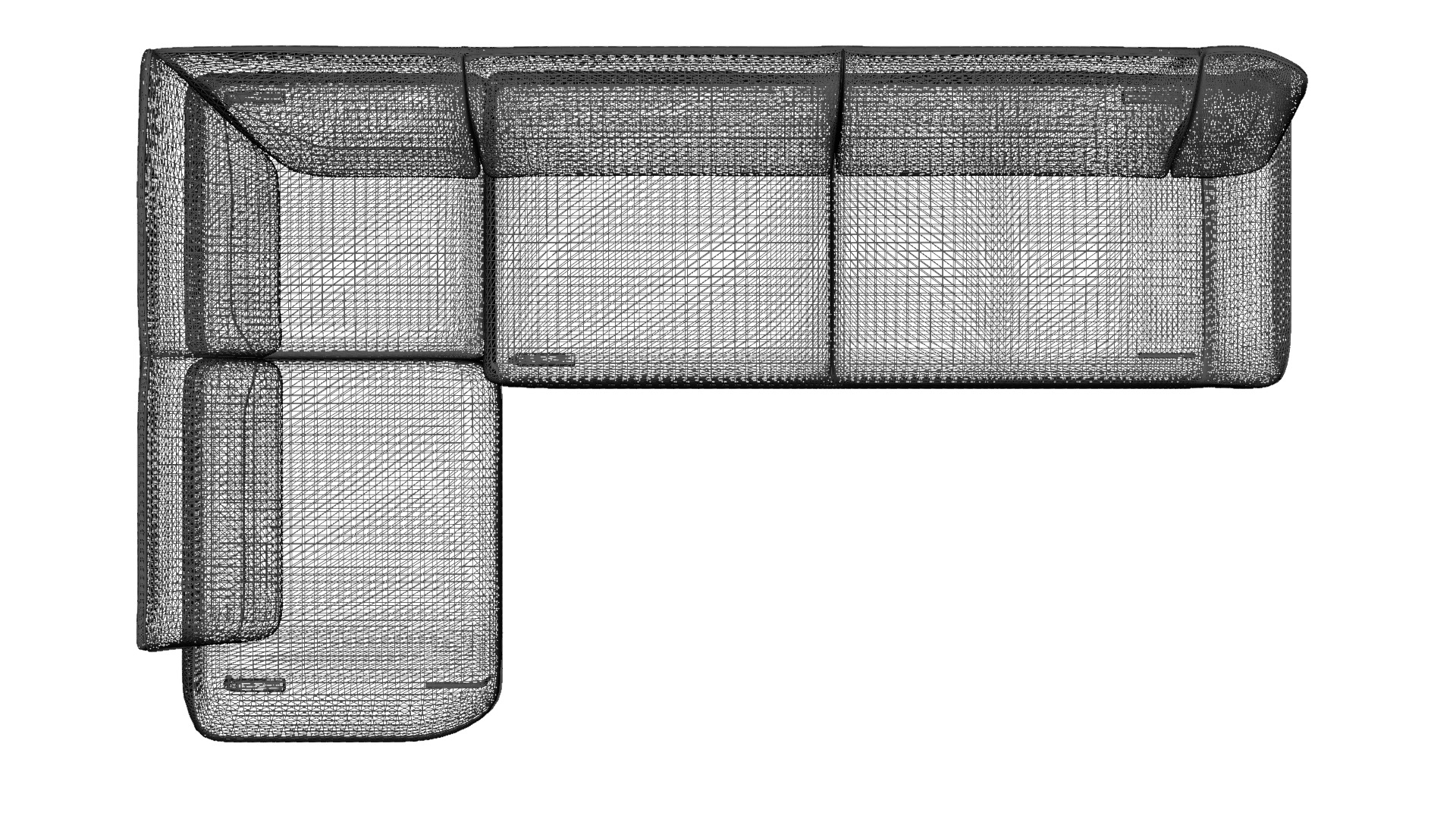 L-Shaped Modern Corner Sofa 3D Model Low-poly 3D model_17