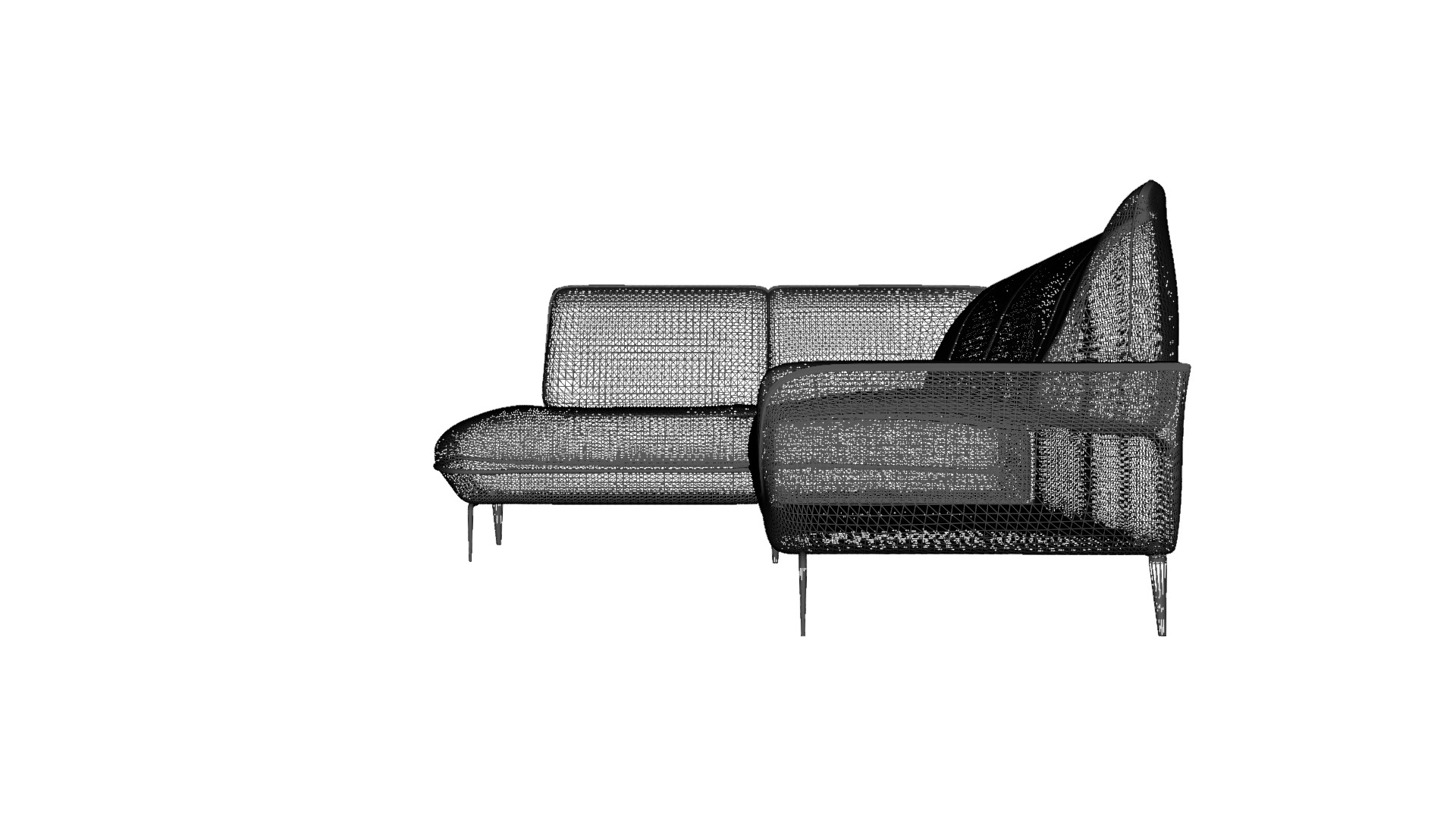 L-Shaped Modern Corner Sofa 3D Model Low-poly 3D model_13