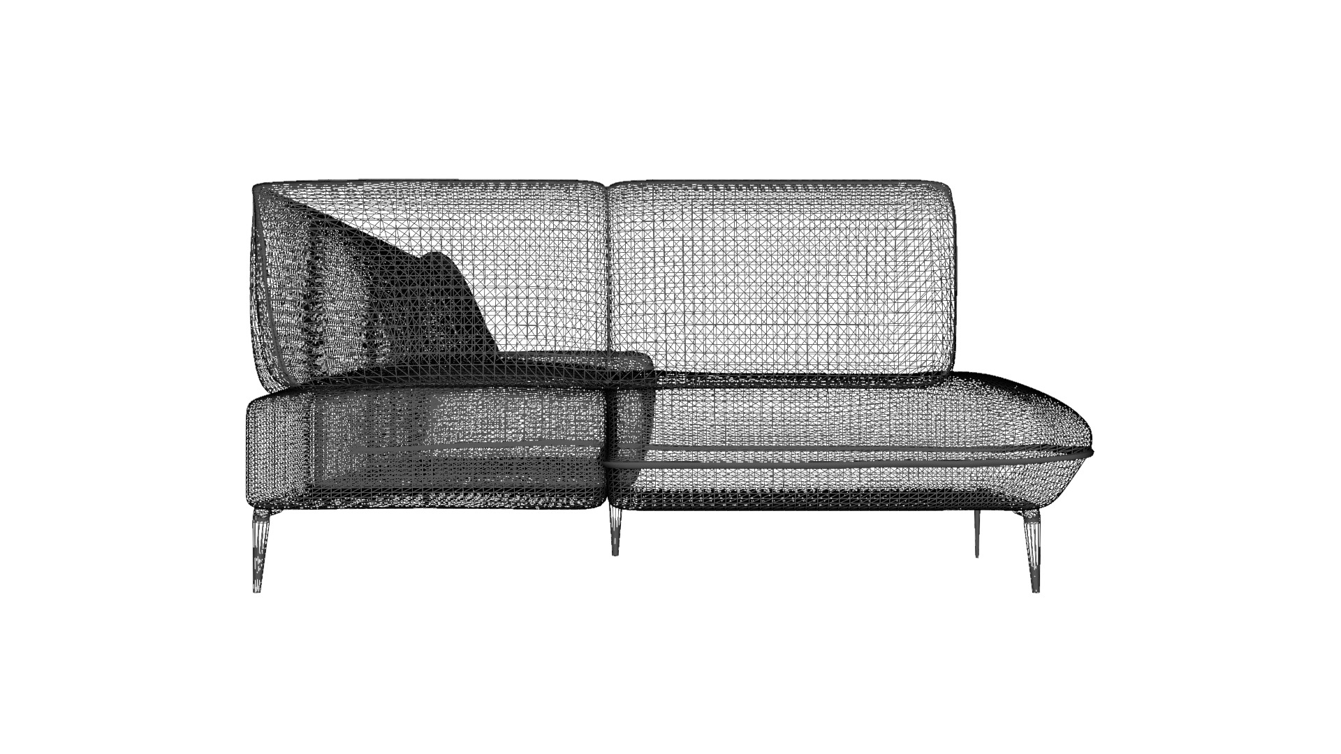 L-Shaped Modern Corner Sofa 3D Model Low-poly 3D model_9