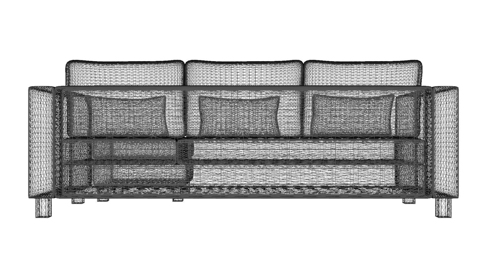 Contemporary 2-Piece Corner Sectional Sofa for Modern Homes Low-poly 3D model_7