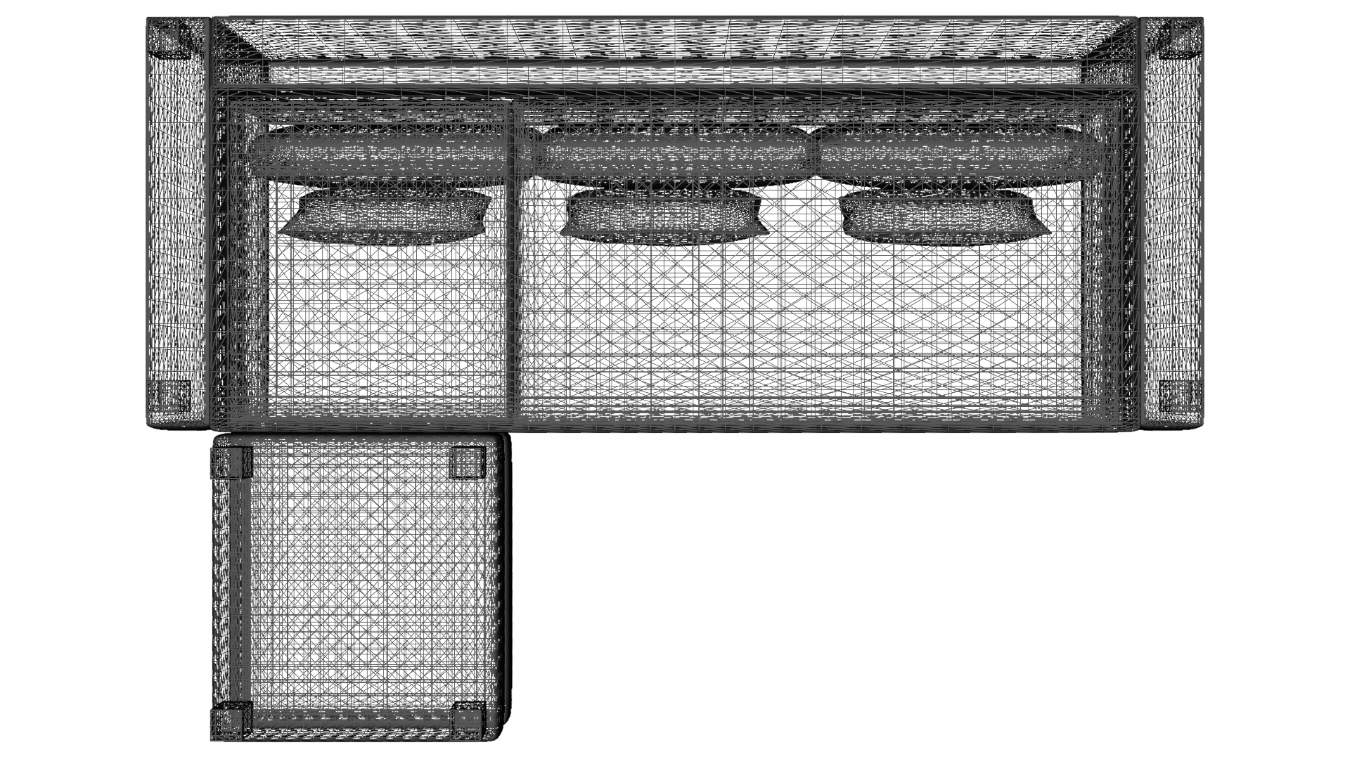 Contemporary 2-Piece Corner Sectional Sofa for Modern Homes Low-poly 3D model_23