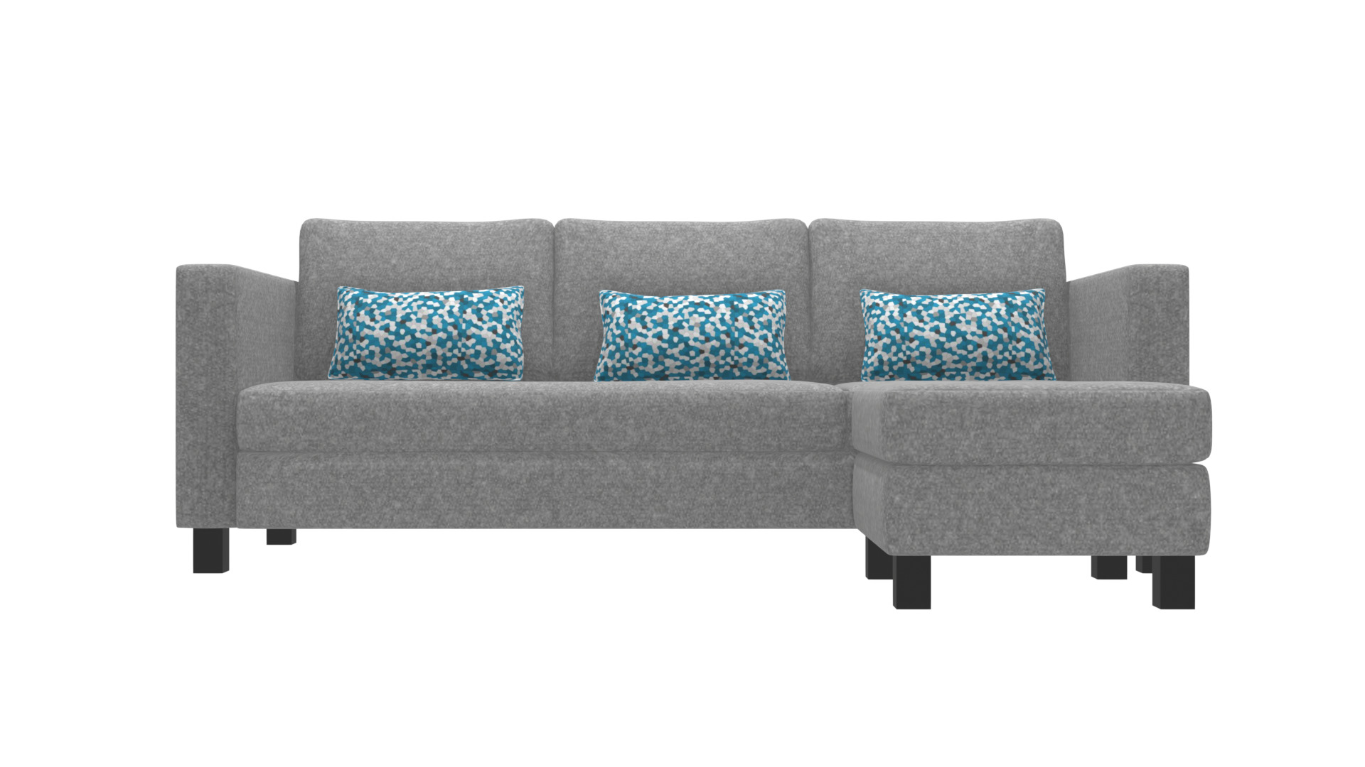 Contemporary 2-Piece Corner Sectional Sofa for Modern Homes Low-poly 3D model_2