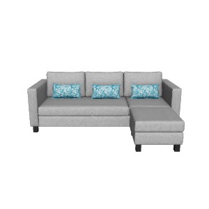 Contemporary 2-Piece Corner Sectional Sofa for Modern Homes Low-poly 3D model_28