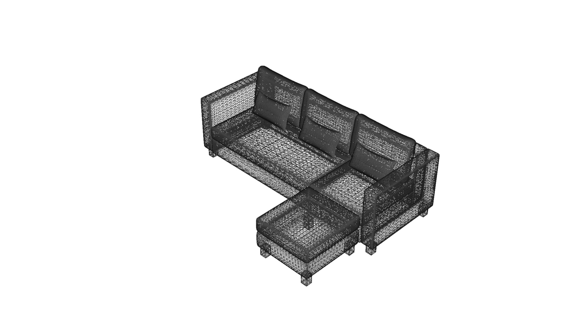 Contemporary 2-Piece Corner Sectional Sofa for Modern Homes Low-poly 3D model_1