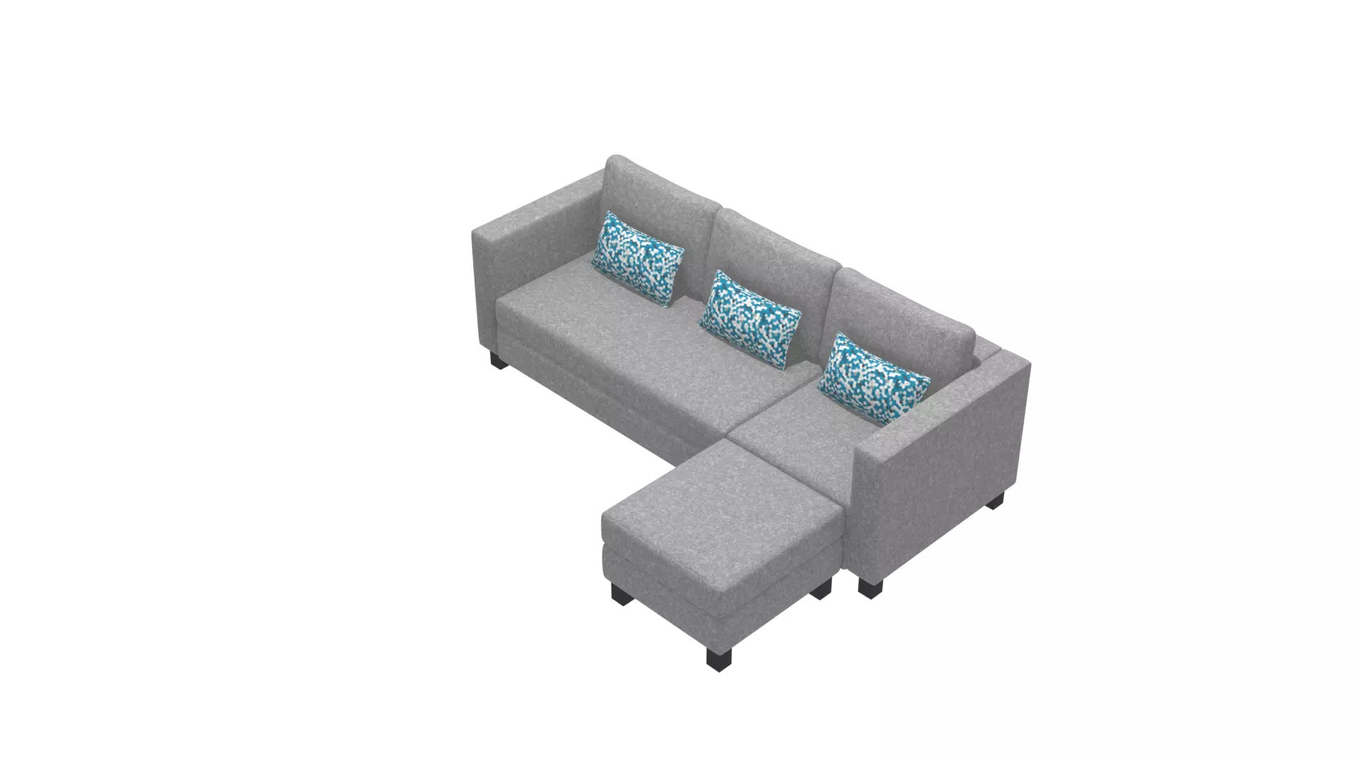 Contemporary 2-Piece Corner Sectional Sofa for Modern Homes Low-poly 3D model_0
