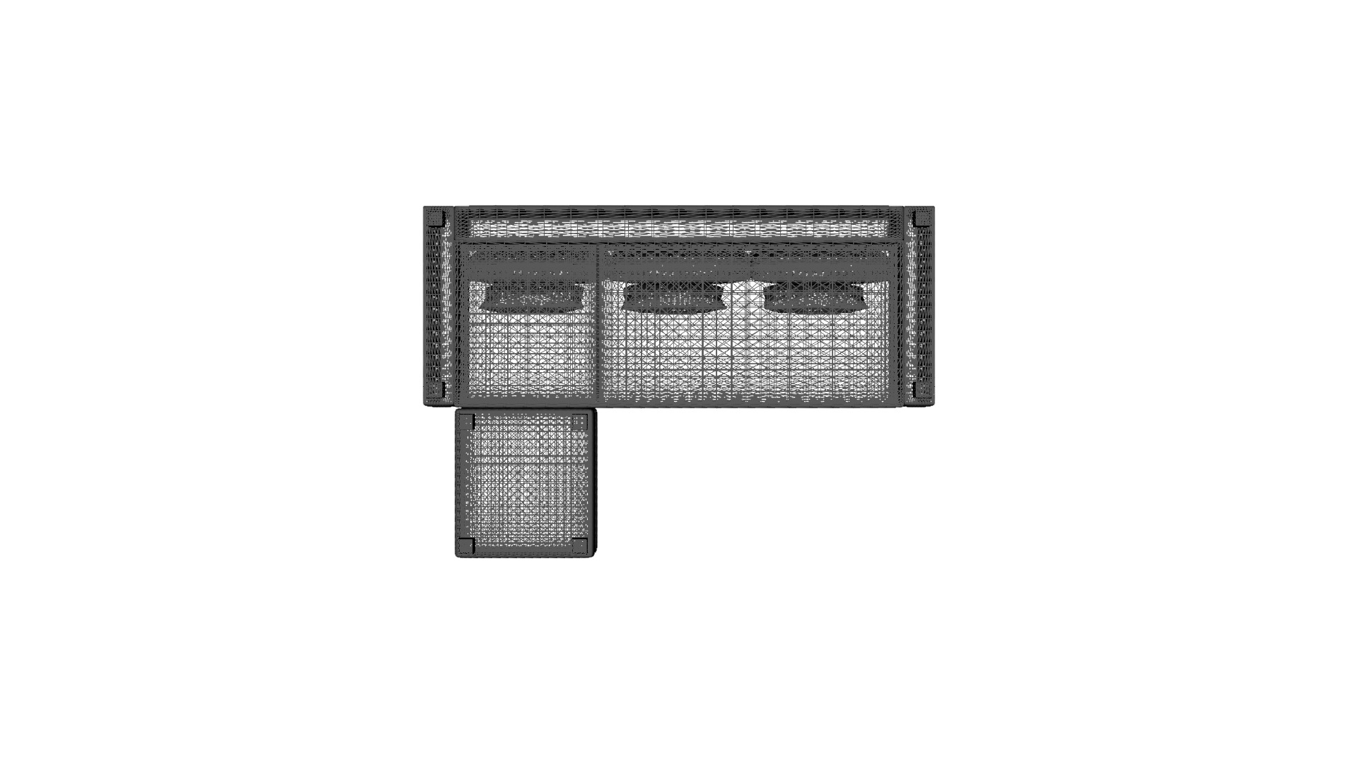 Contemporary 2-Piece Corner Sectional Sofa for Modern Homes Low-poly 3D model_25