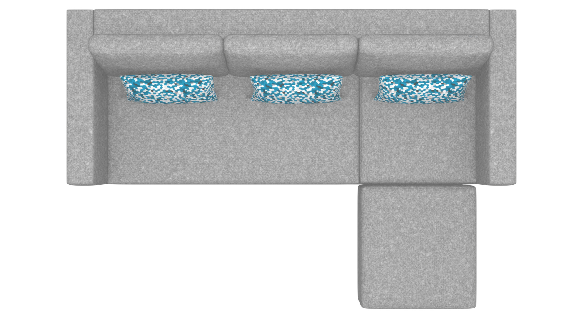 Contemporary 2-Piece Corner Sectional Sofa for Modern Homes Low-poly 3D model_18