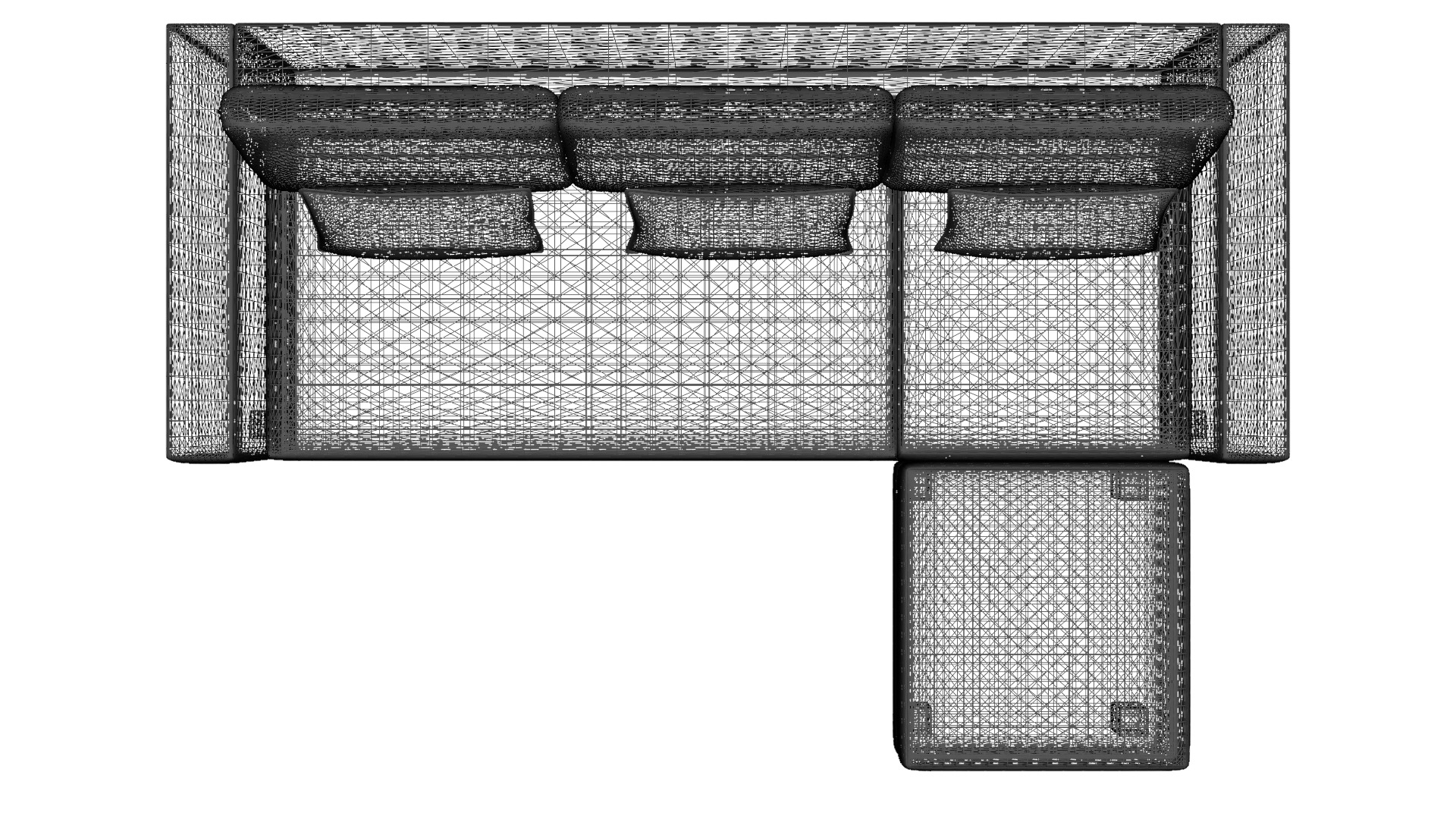 Contemporary 2-Piece Corner Sectional Sofa for Modern Homes Low-poly 3D model_19