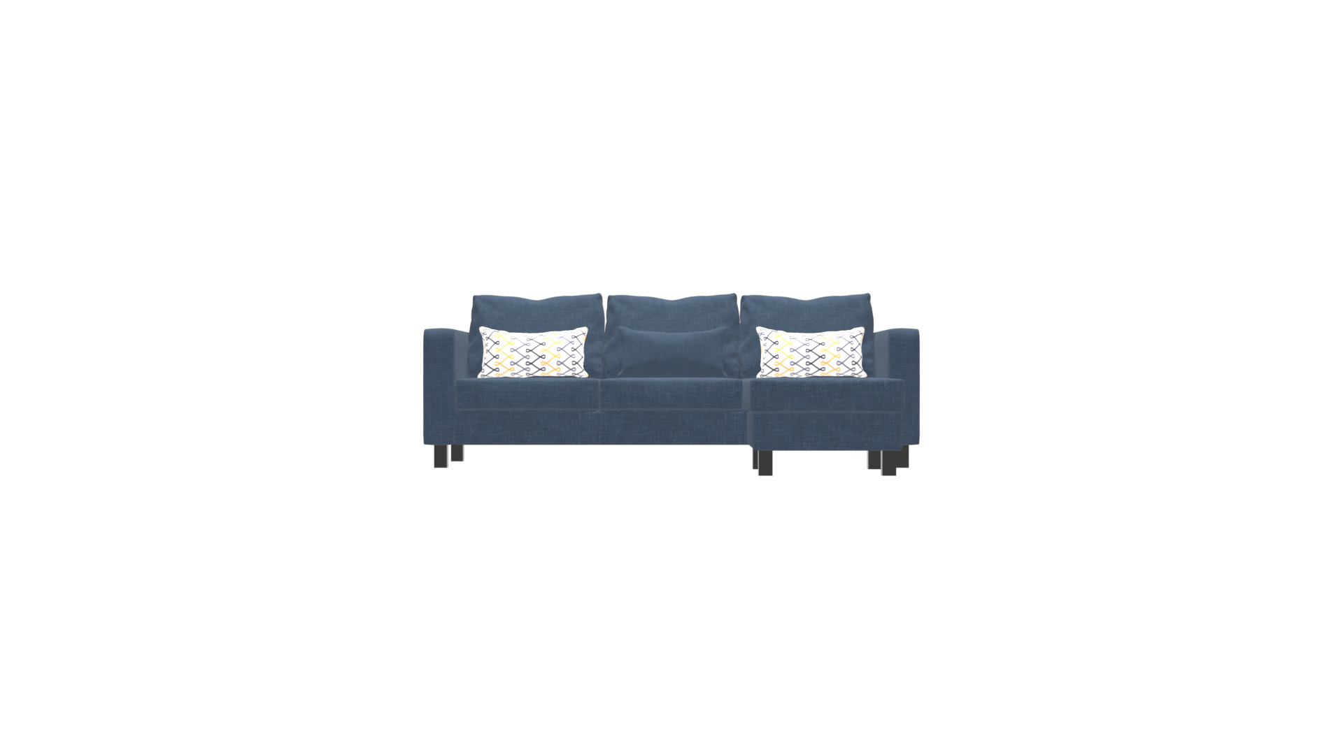 Contemporary 2-Piece L-Shaped Sofa Low-poly 3D model_2