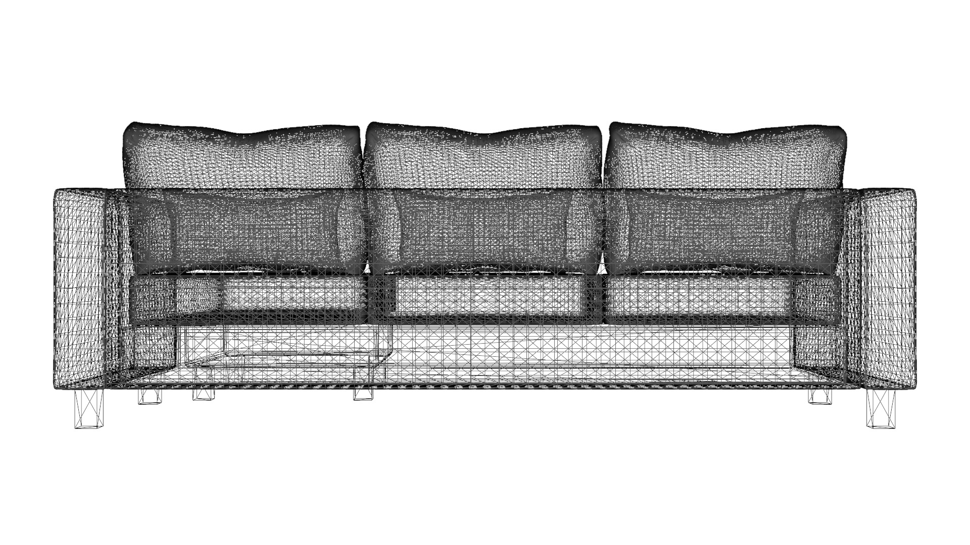 Contemporary 2-Piece L-Shaped Sofa Low-poly 3D model_5