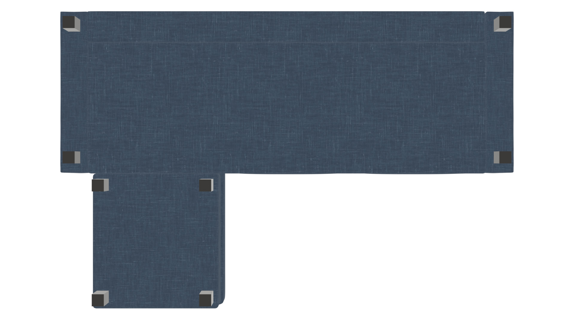 Contemporary 2-Piece L-Shaped Sofa Low-poly 3D model_20