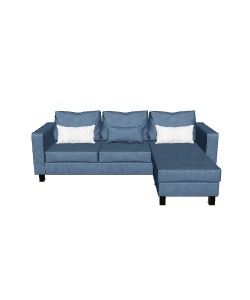 Contemporary 2-Piece L-Shaped Sofa Low-poly 3D model_28