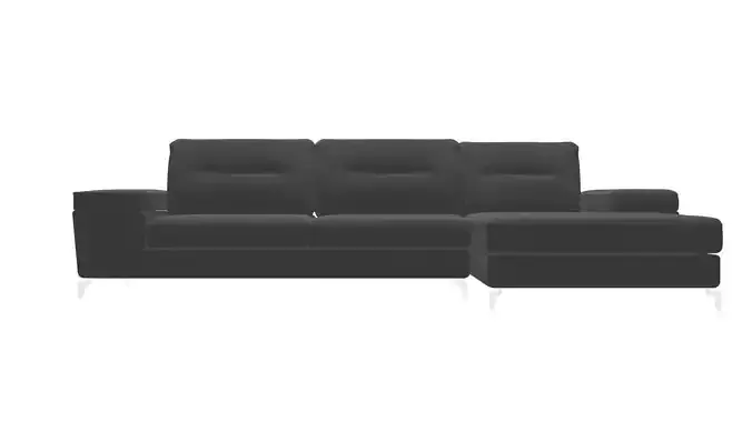Modern Right-Corner Vinyl Sectional Sofa 3D Model