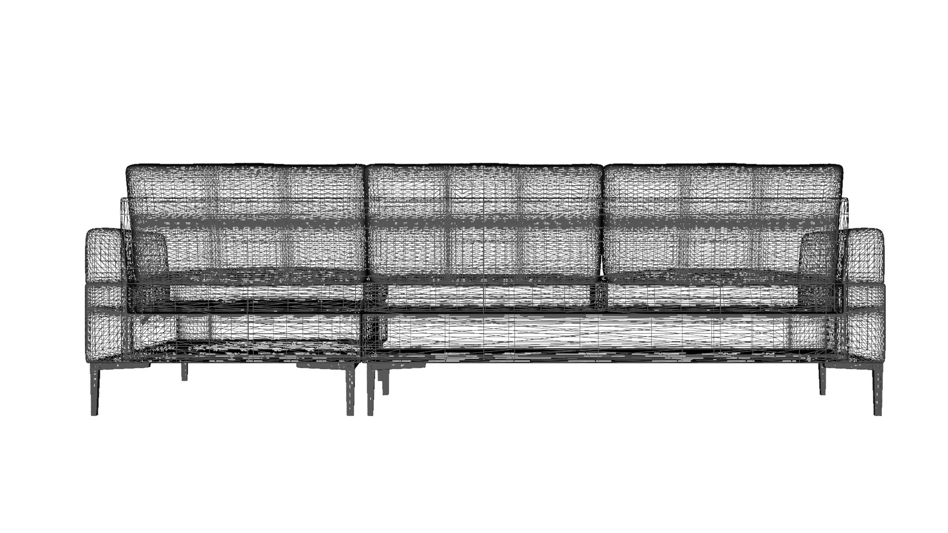 Modern Corner Sofa with Storage - Space-Saving Furniture Low-poly 3D model_5