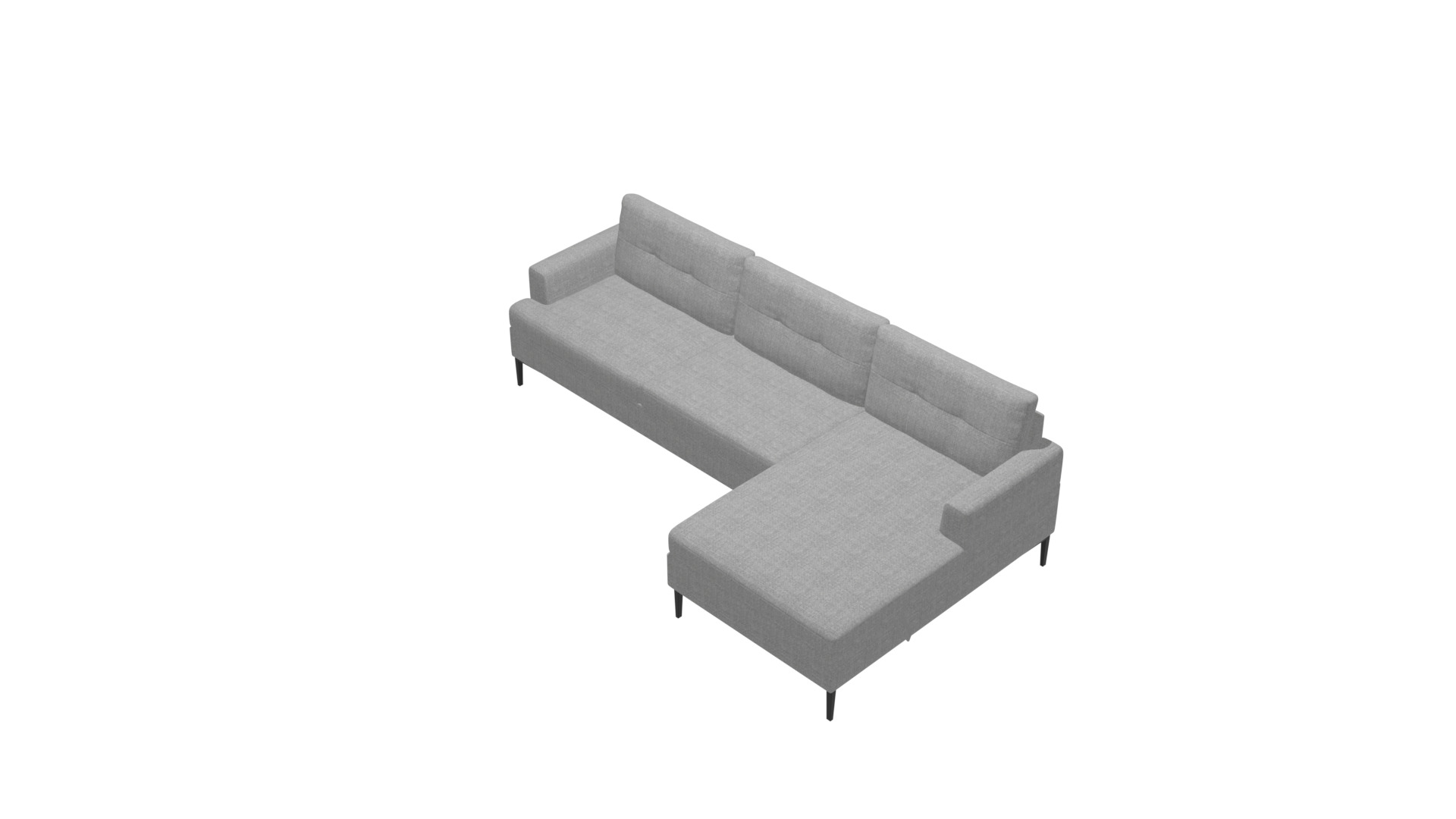 Modern Corner Sofa with Storage - Space-Saving Furniture Low-poly 3D model_24