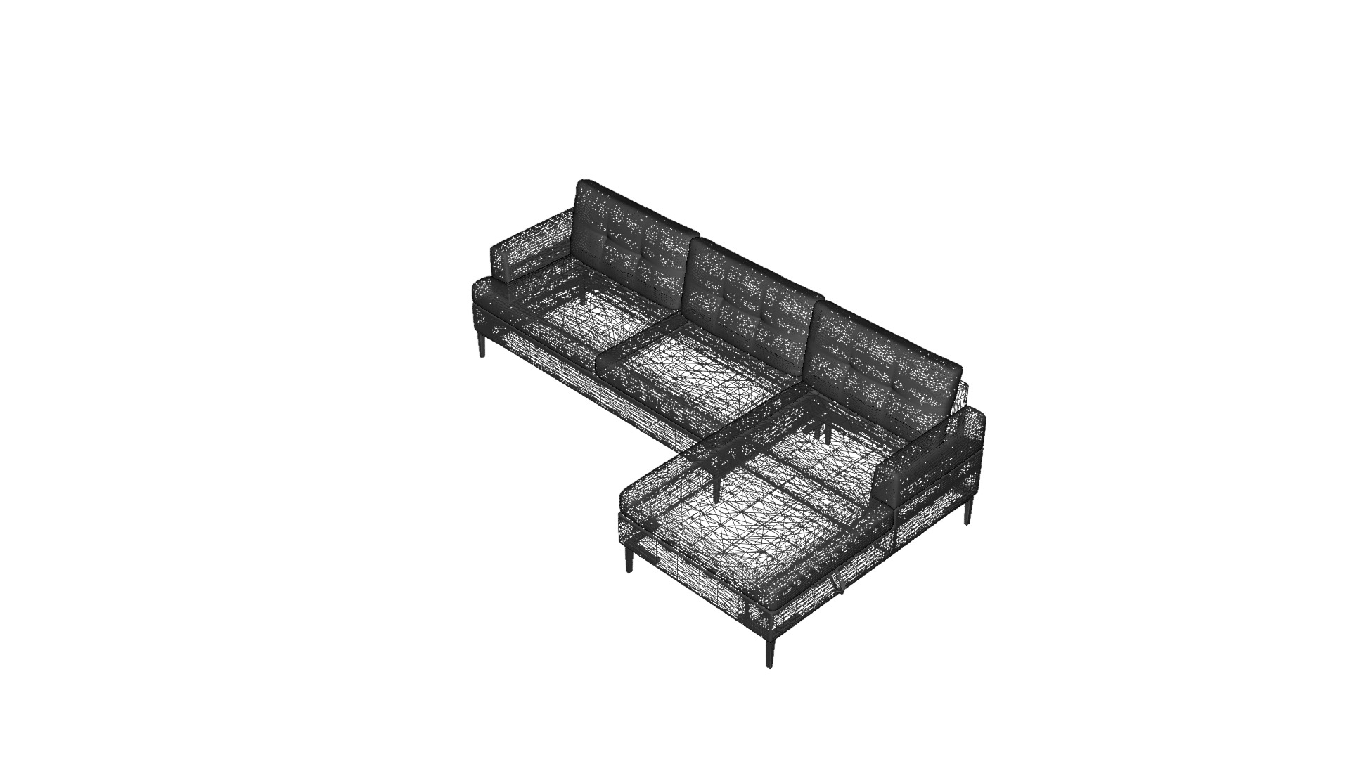 Modern Corner Sofa with Storage - Space-Saving Furniture Low-poly 3D model_25