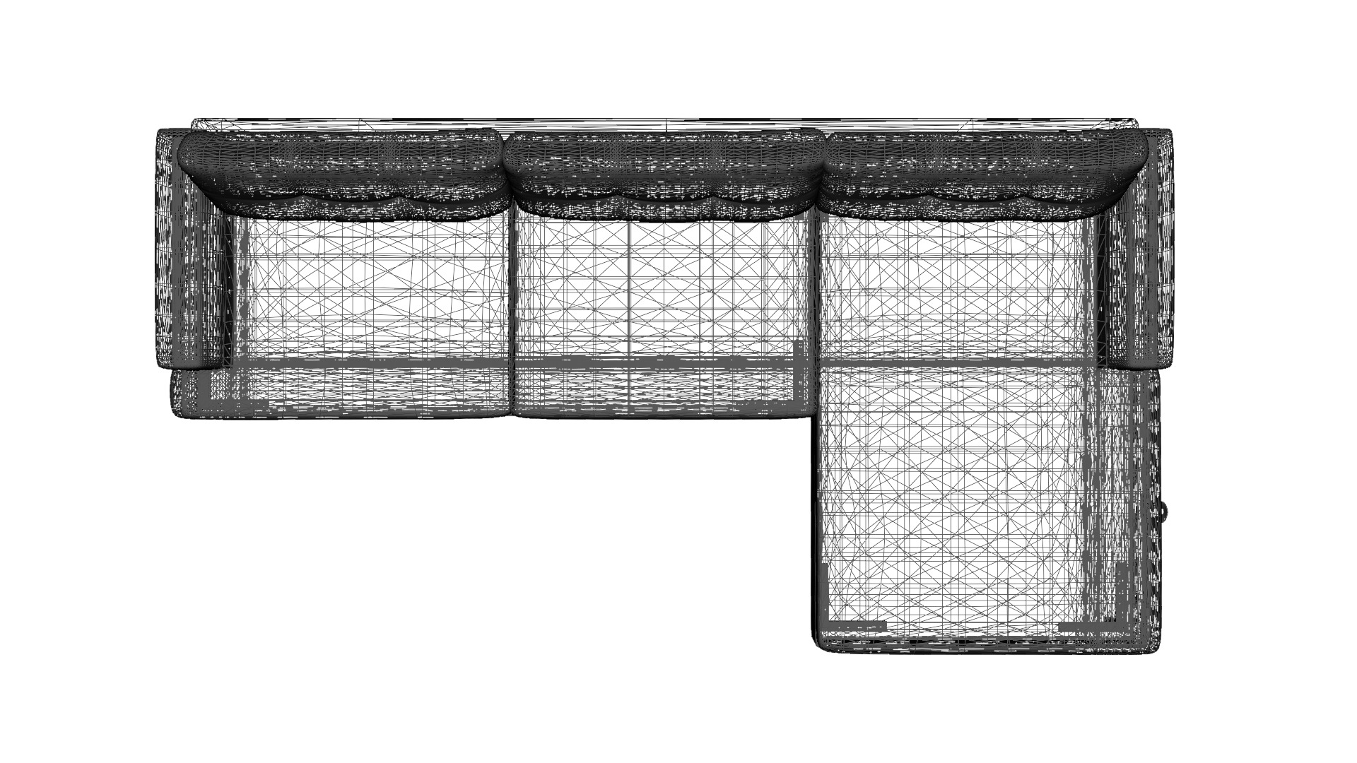 Modern Corner Sofa with Storage - Space-Saving Furniture Low-poly 3D model_17