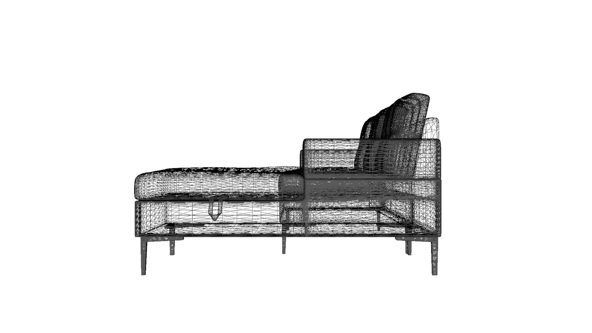 Modern Corner Sofa with Storage - Space-Saving Furniture Low-poly 3D model_13