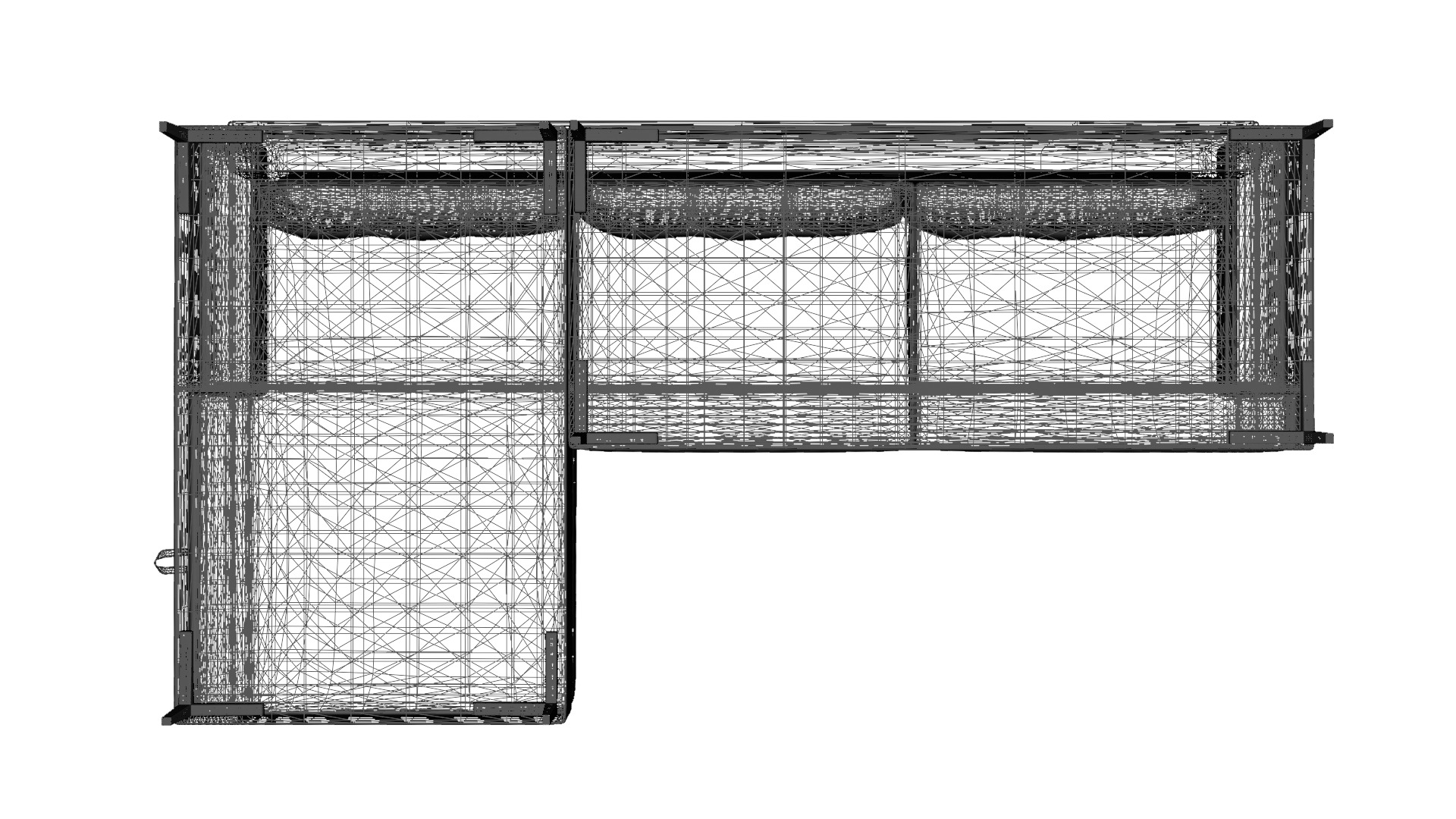 Modern Corner Sofa with Storage - Space-Saving Furniture Low-poly 3D model_21