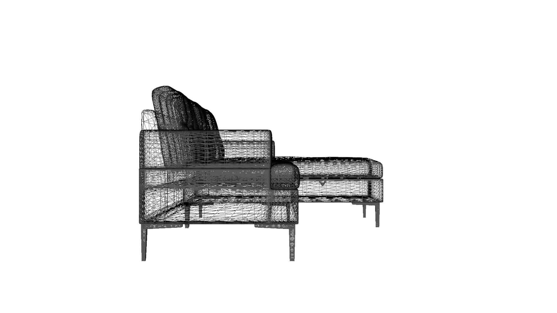 Modern Corner Sofa with Storage - Space-Saving Furniture Low-poly 3D model_9