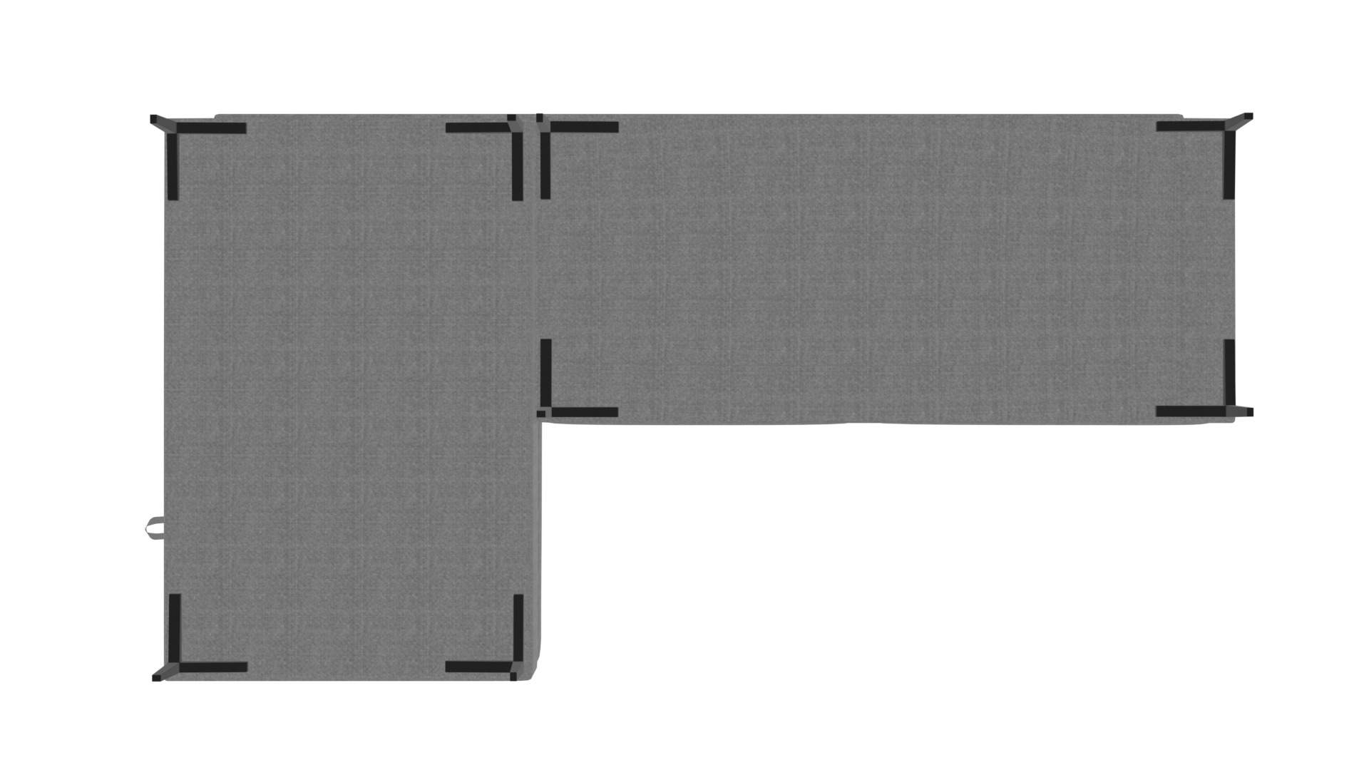 Modern Corner Sofa with Storage - Space-Saving Furniture Low-poly 3D model_20