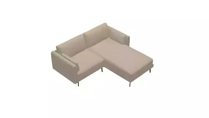 Beige Corner Sofa 3D Model - Stylish Furniture Low-poly 3D model