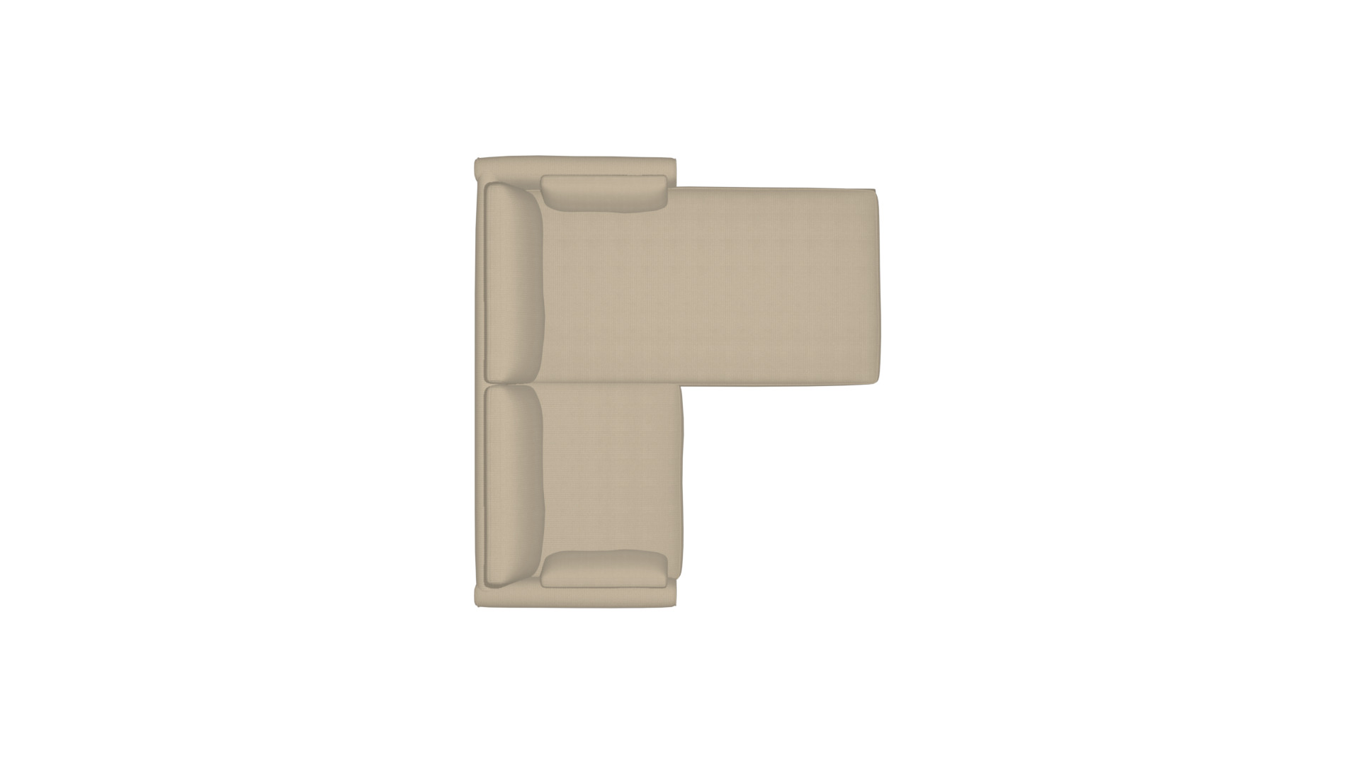 Beige Corner Sofa 3D Model - Stylish Furniture Low-poly 3D model_19