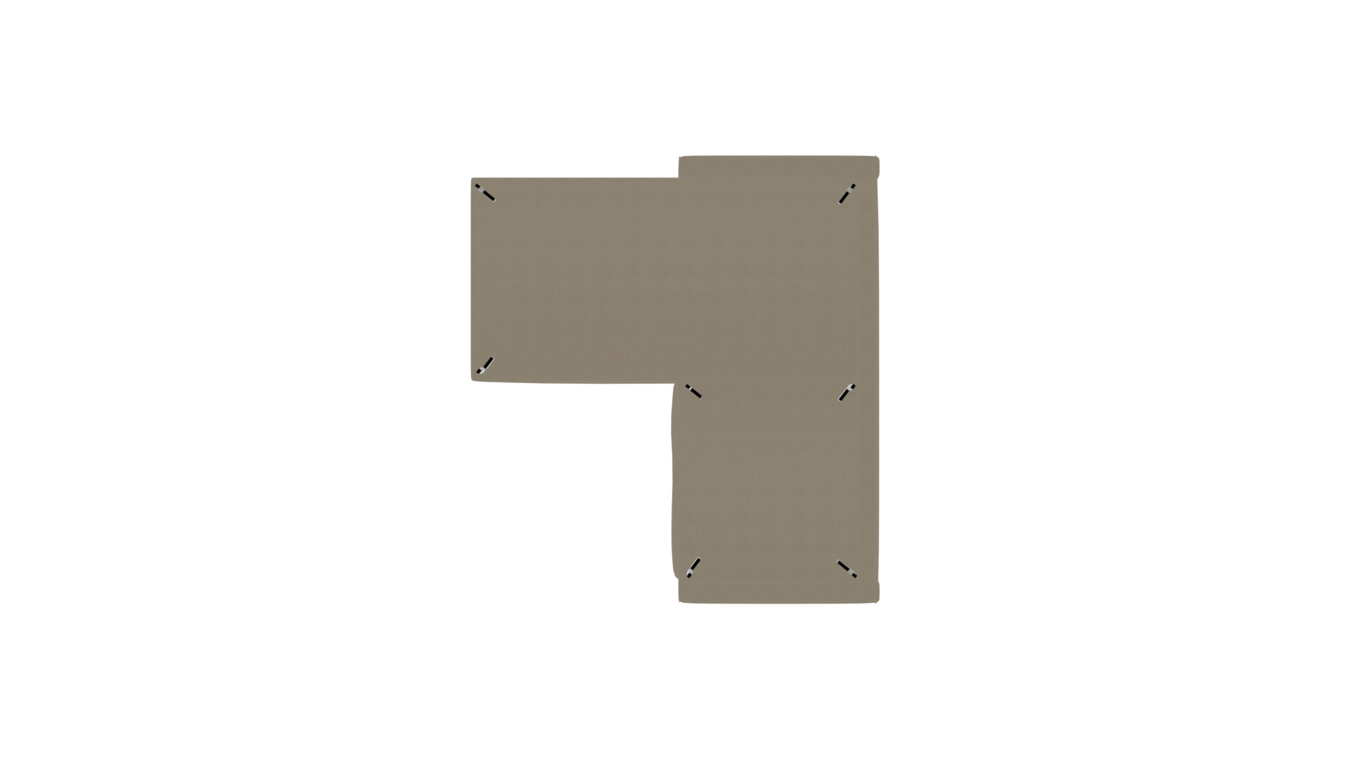 Beige Corner Sofa 3D Model - Stylish Furniture Low-poly 3D model_23