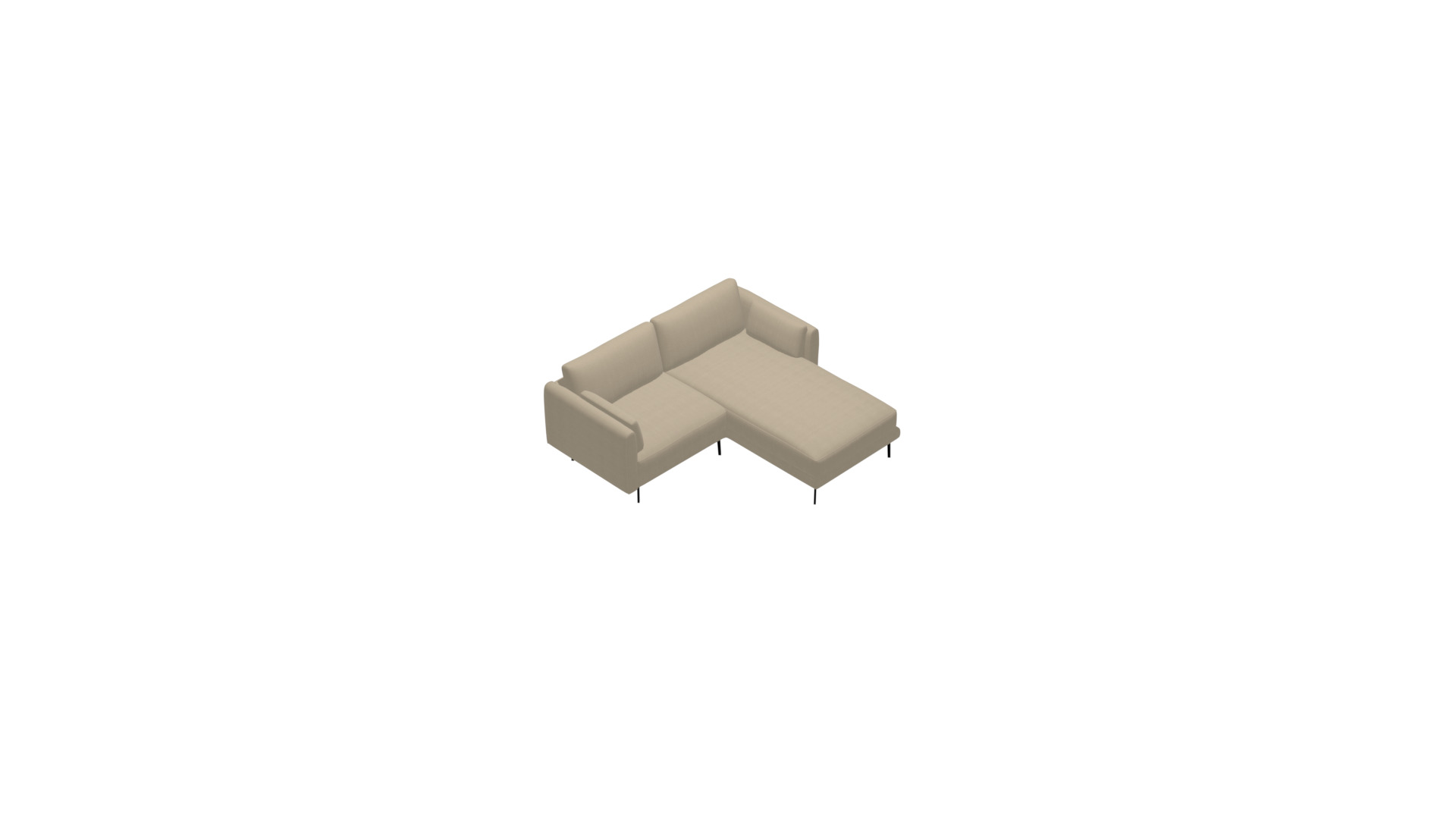 Beige Corner Sofa 3D Model - Stylish Furniture Low-poly 3D model_26