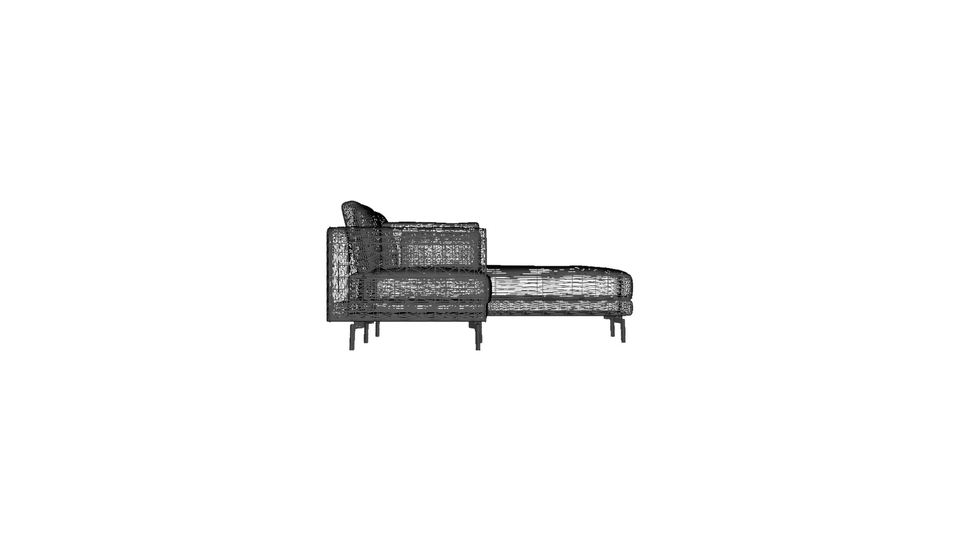 Beige Corner Sofa 3D Model - Stylish Furniture Low-poly 3D model_4
