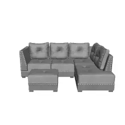 3D Model Contemporary Corner Sofa Set - Modern Home Furniture Low-poly 3D model_0