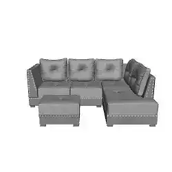3D Model Contemporary Corner Sofa Set - Modern Home Furniture Low-poly 3D model