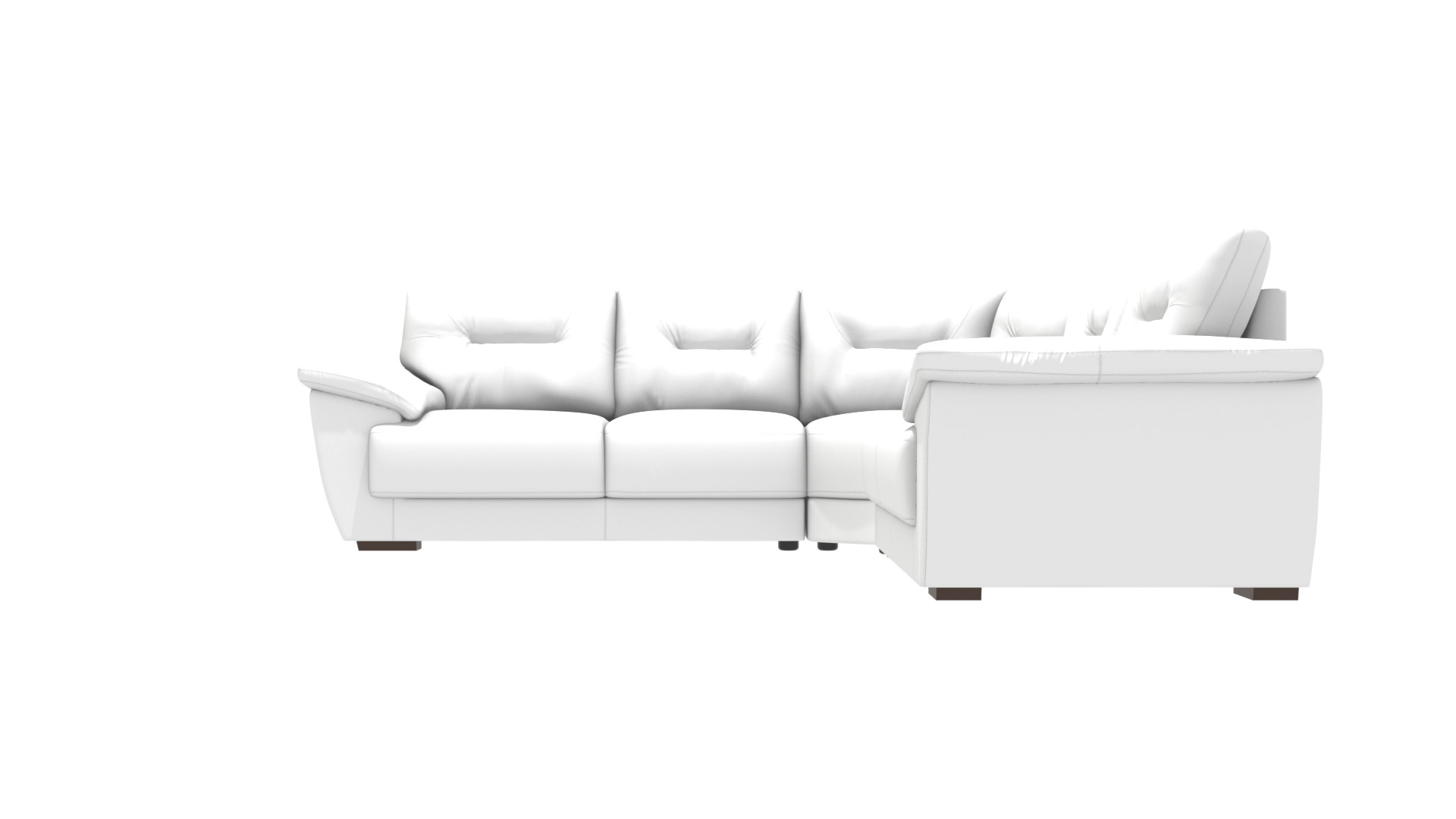 Elegant Curved Leather Sofa 3D Model - Modern Furniture Low-poly 3D model_12