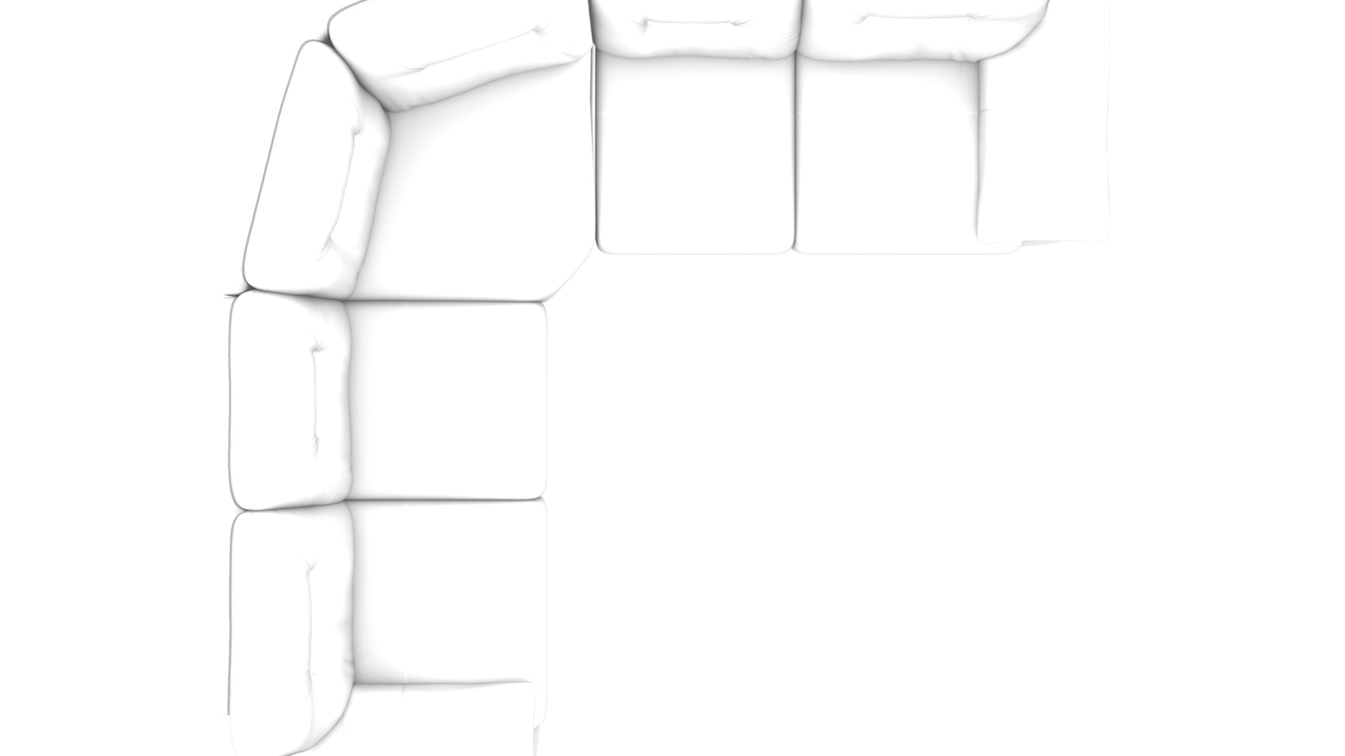 Elegant Curved Leather Sofa 3D Model - Modern Furniture Low-poly 3D model_16