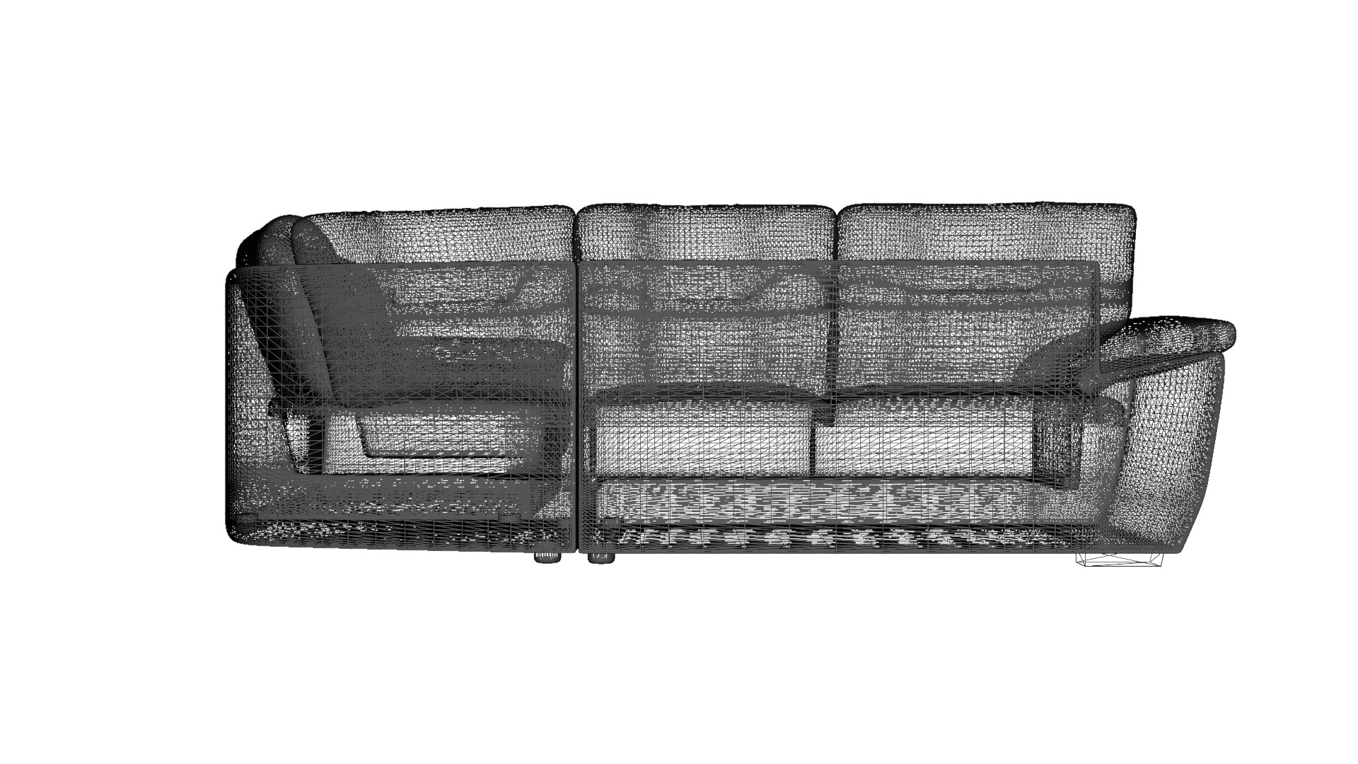 Elegant Curved Leather Sofa 3D Model - Modern Furniture Low-poly 3D model_9