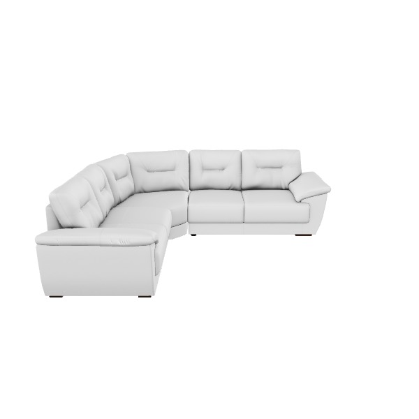 Elegant Curved Leather Sofa 3D Model - Modern Furniture Low-poly 3D model_28
