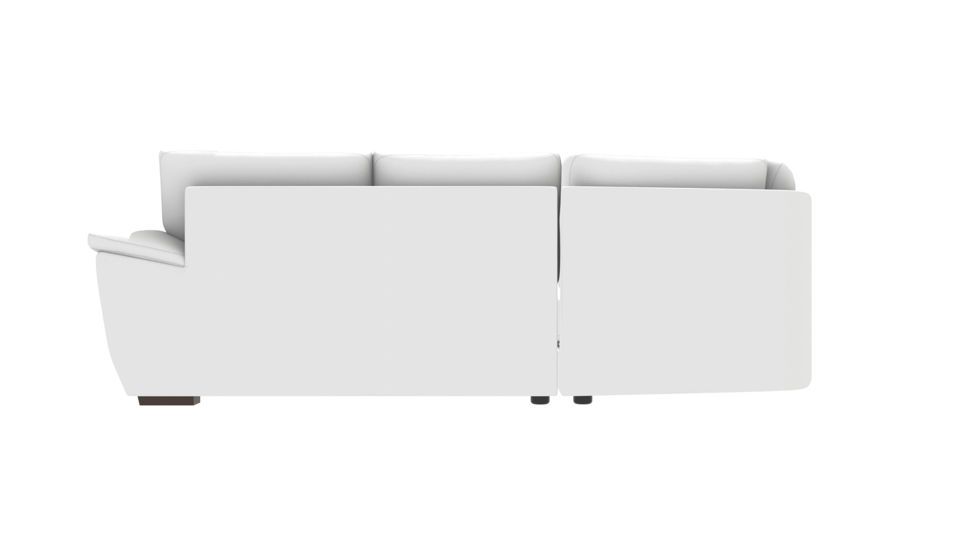 Elegant Curved Leather Sofa 3D Model - Modern Furniture Low-poly 3D model_4