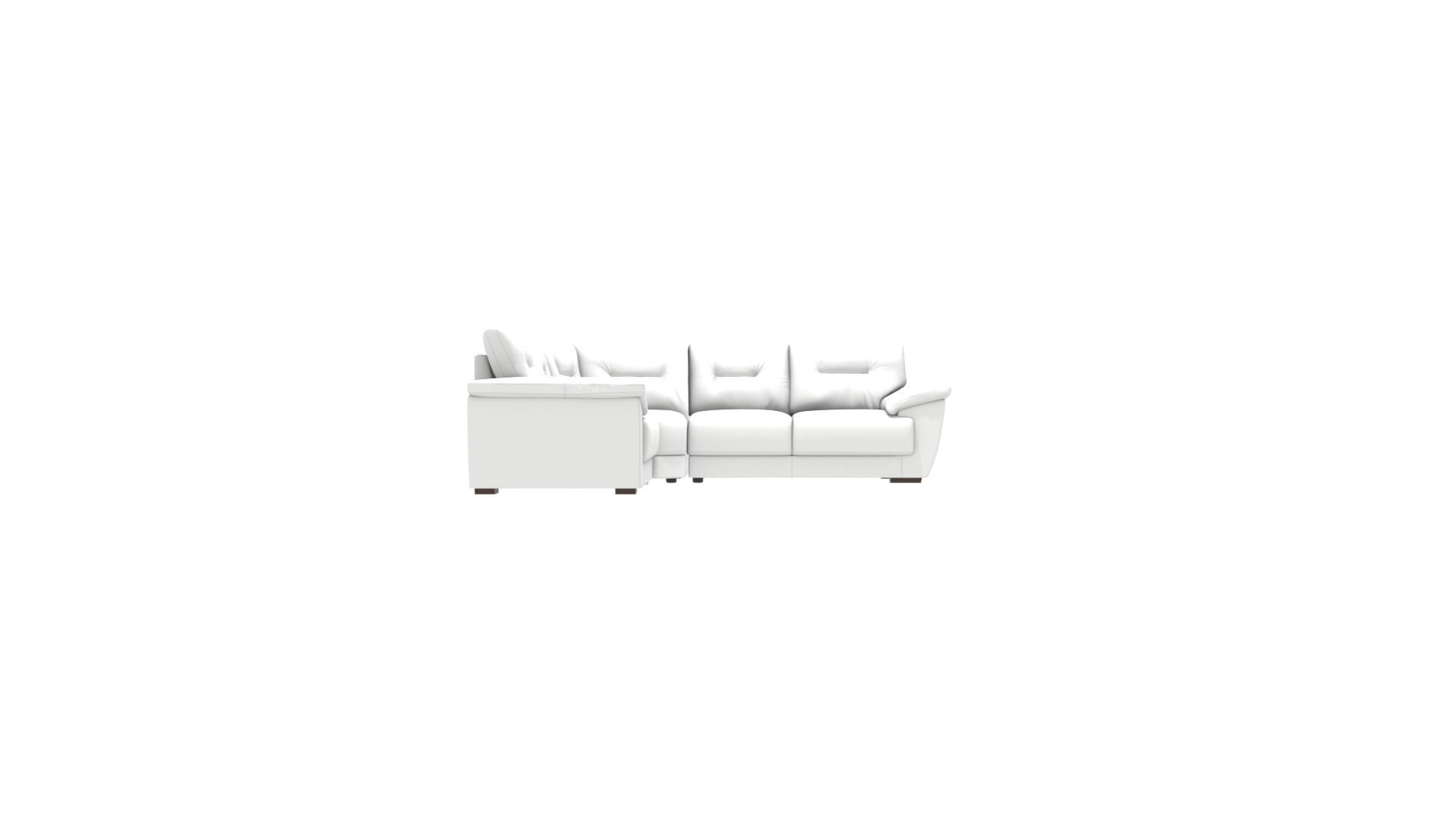Elegant Curved Leather Sofa 3D Model - Modern Furniture Low-poly 3D model_2