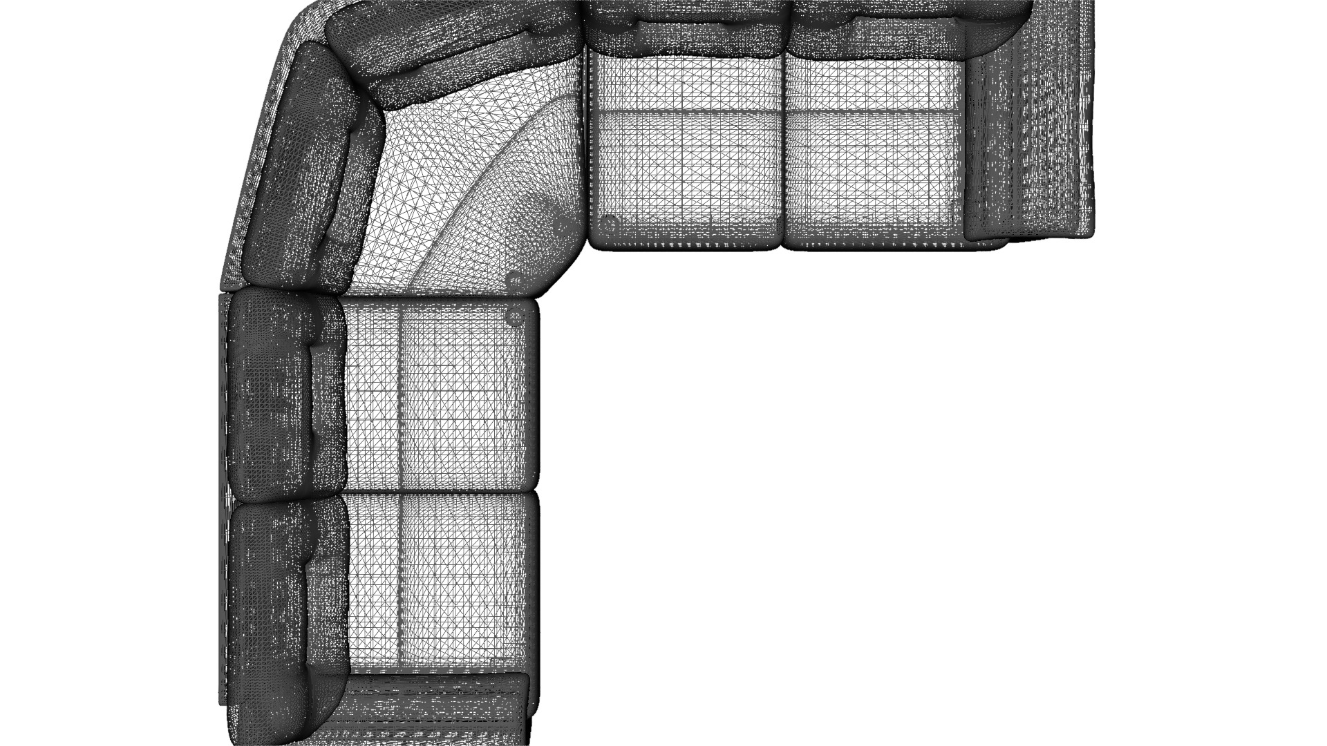 Elegant Curved Leather Sofa 3D Model - Modern Furniture Low-poly 3D model_17