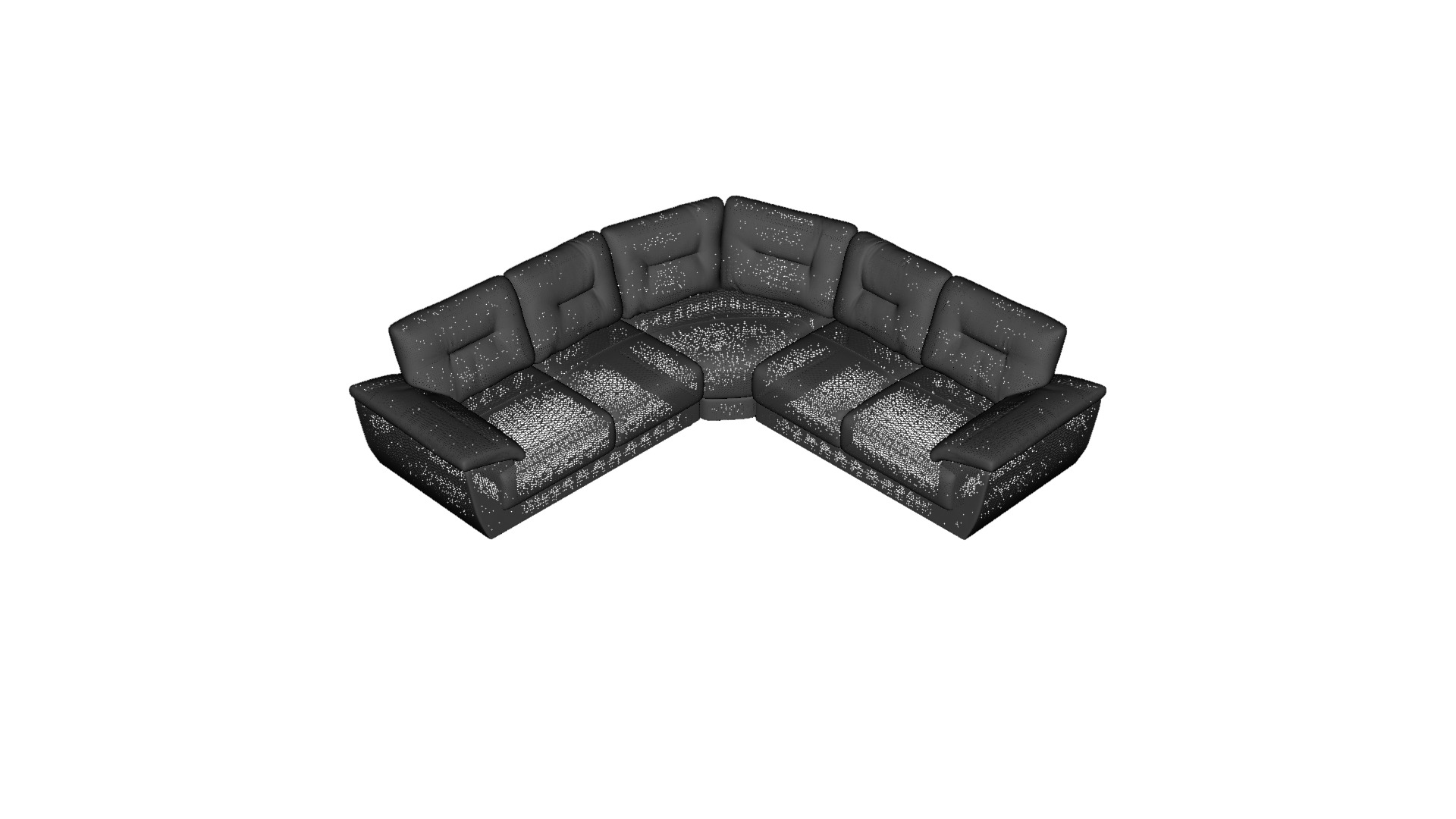 Elegant Curved Leather Sofa 3D Model - Modern Furniture Low-poly 3D model_25