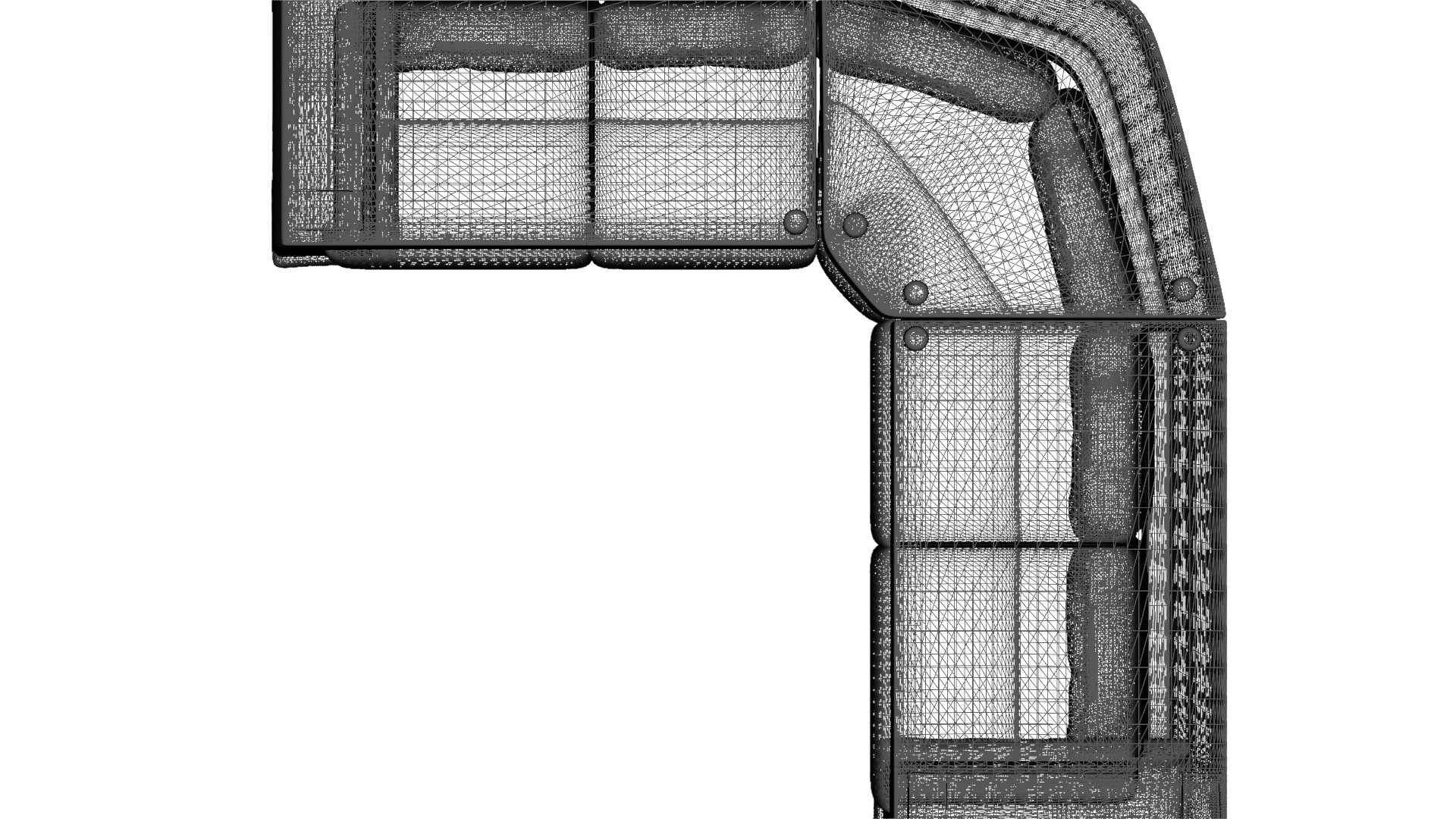 Elegant Curved Leather Sofa 3D Model - Modern Furniture Low-poly 3D model_21